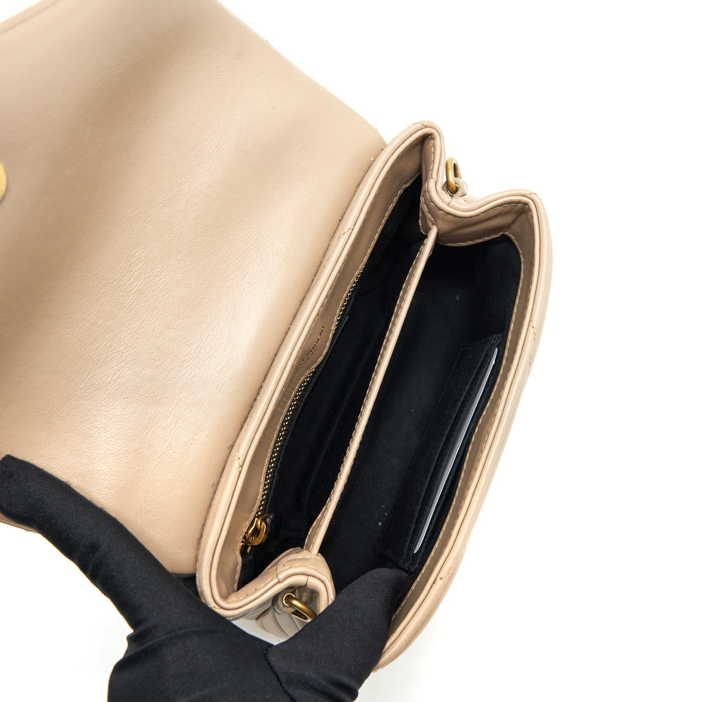 SAINT LAURENT/YSL LOU LOU BAG DARK BEIGE GHW