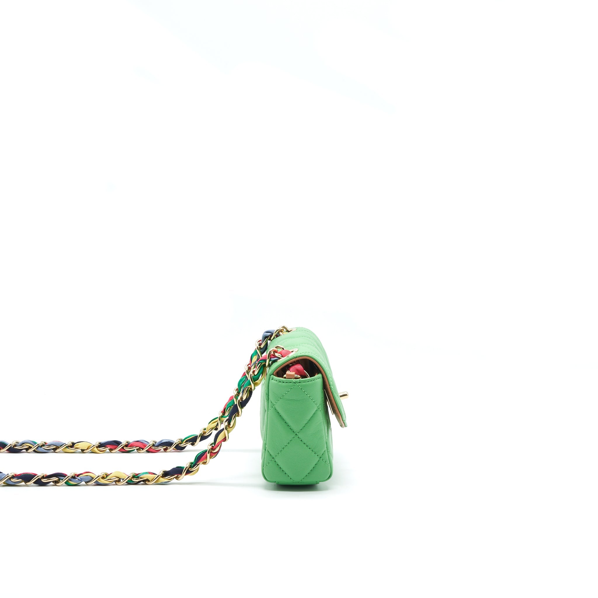 CHANEL SMALL SCARF ENTWINED CHAIN BAG GREEN