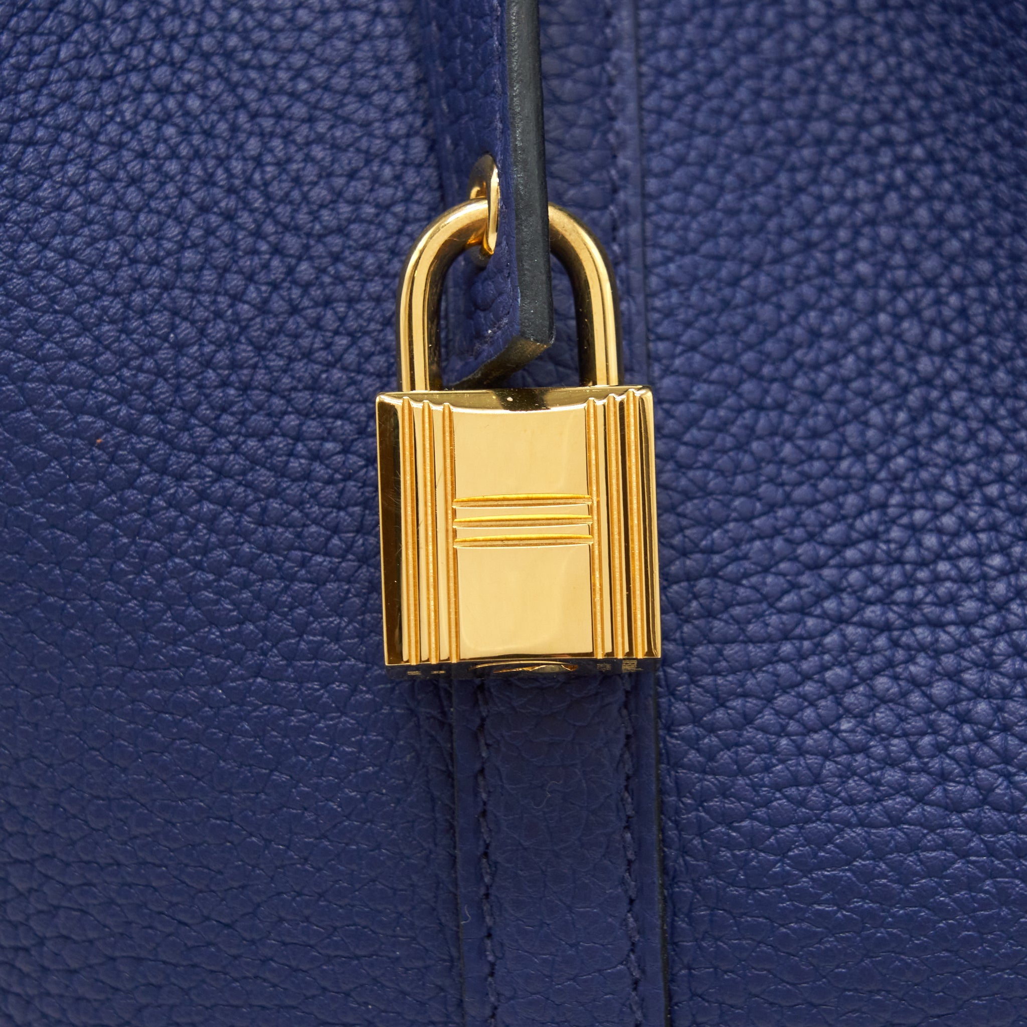 HERMES PICOTIN 22 LOCK BAG TAURILLON MAURICE BLUE SAPHIR GHW
