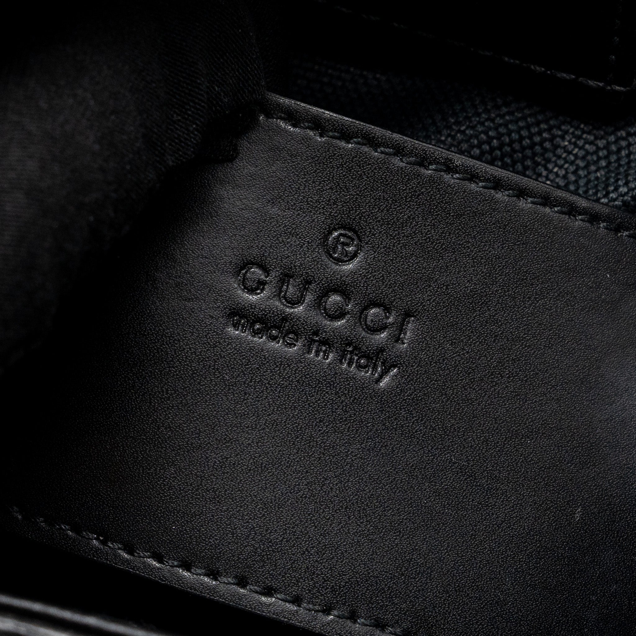 GUCCI OPHIDIA MINI TOTE BAG GG SUPREME BLACK SHW