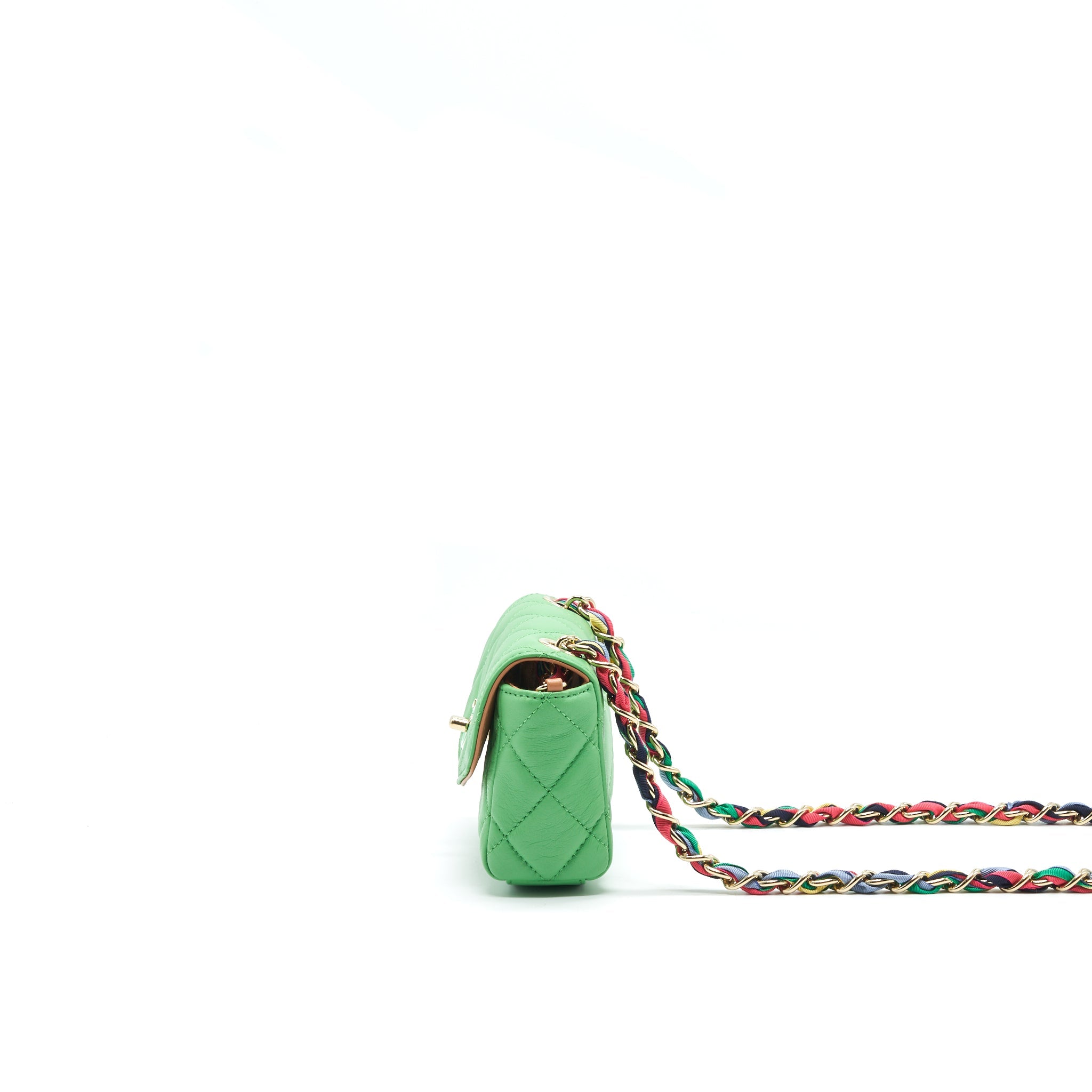 CHANEL SMALL SCARF ENTWINED CHAIN BAG GREEN