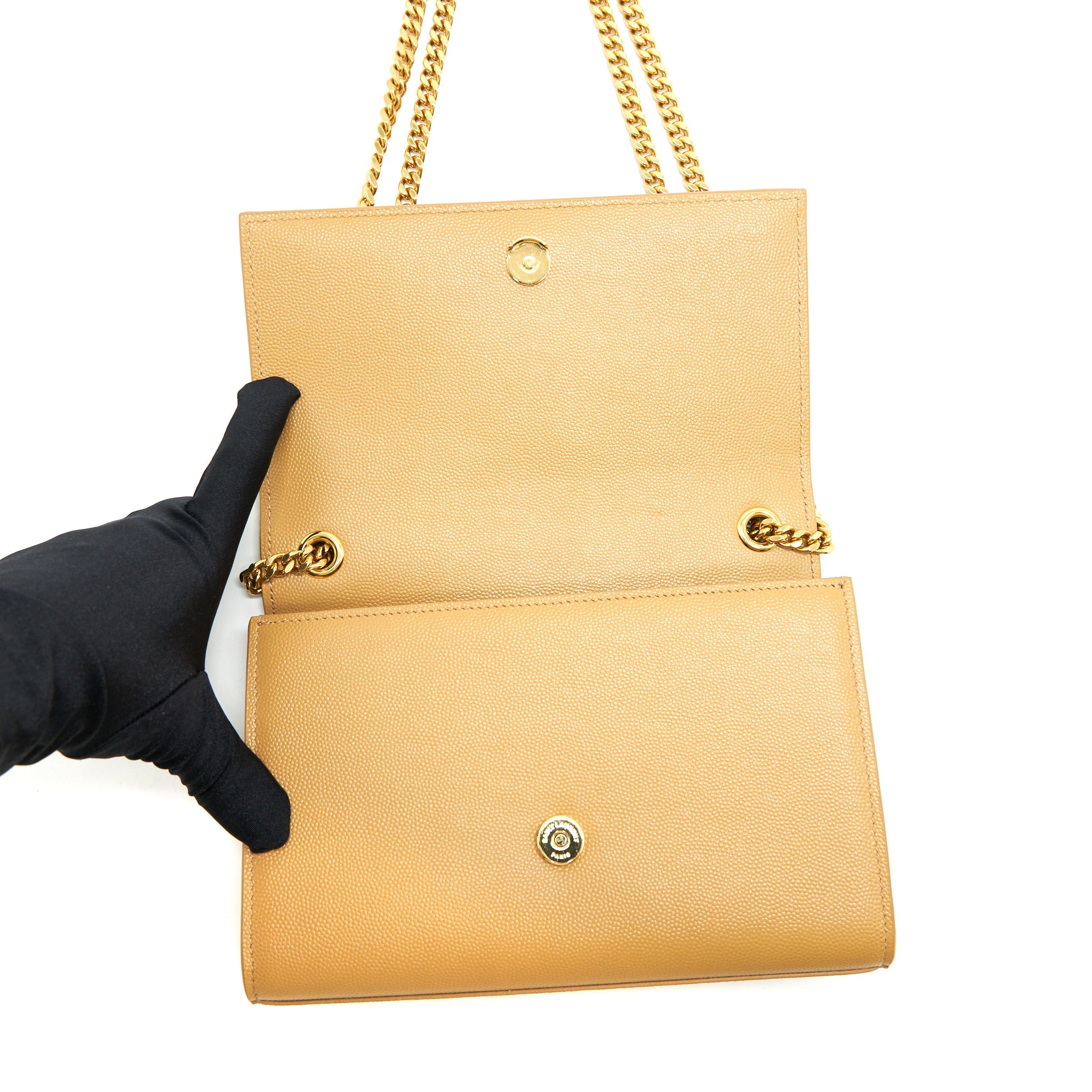 SAINT LAURENT SMALL KATE CROSSBODY BAG BEIGE GHW