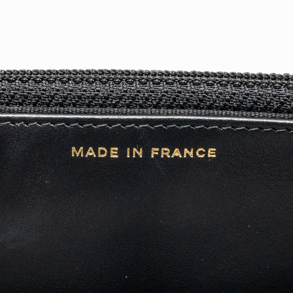 CHANEL BOY WALLET ON CHAIN CAVIAR BLACK GHW (MICROCHIP)