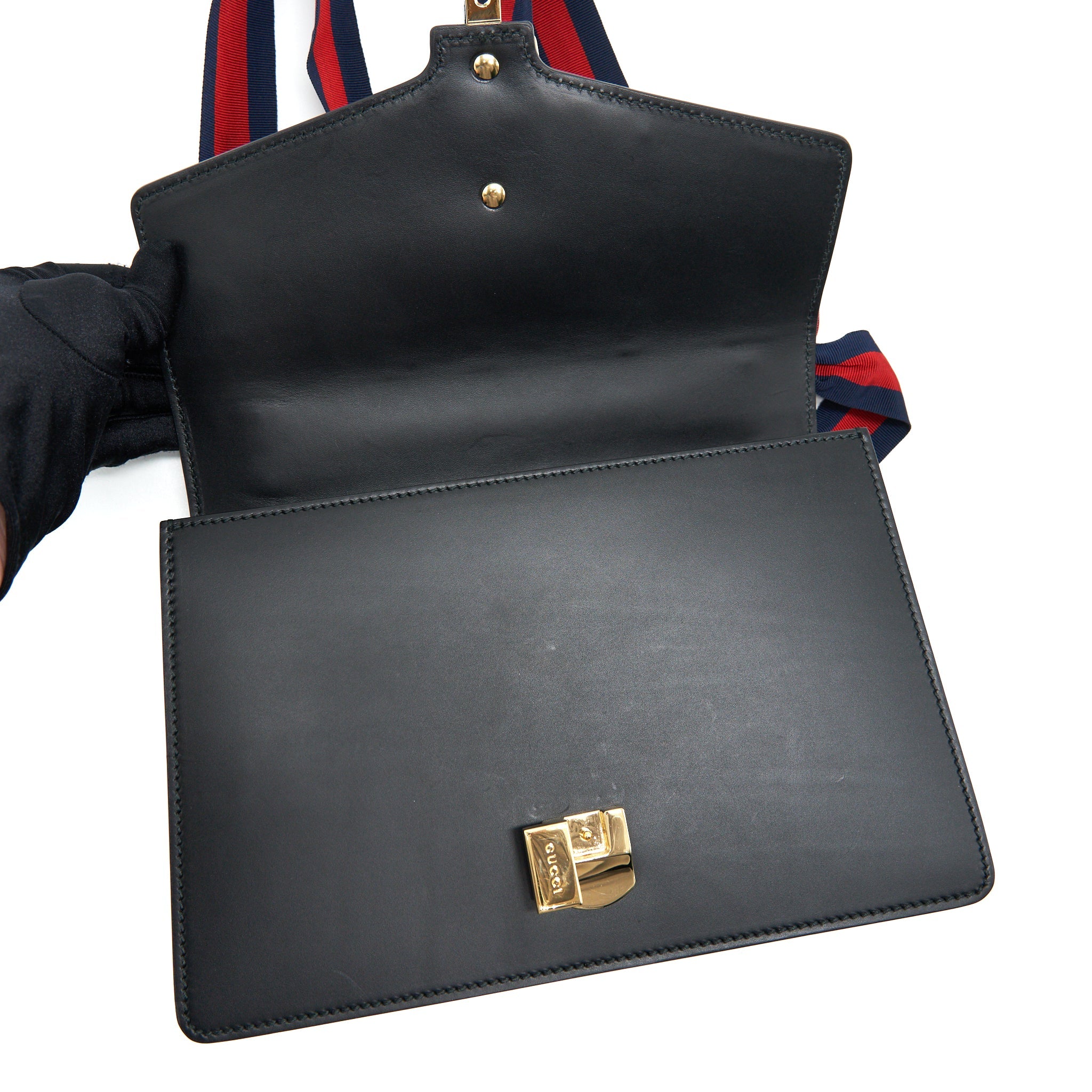 GUCCI SMALL SYLVIE SHOULDER BAG BLACK