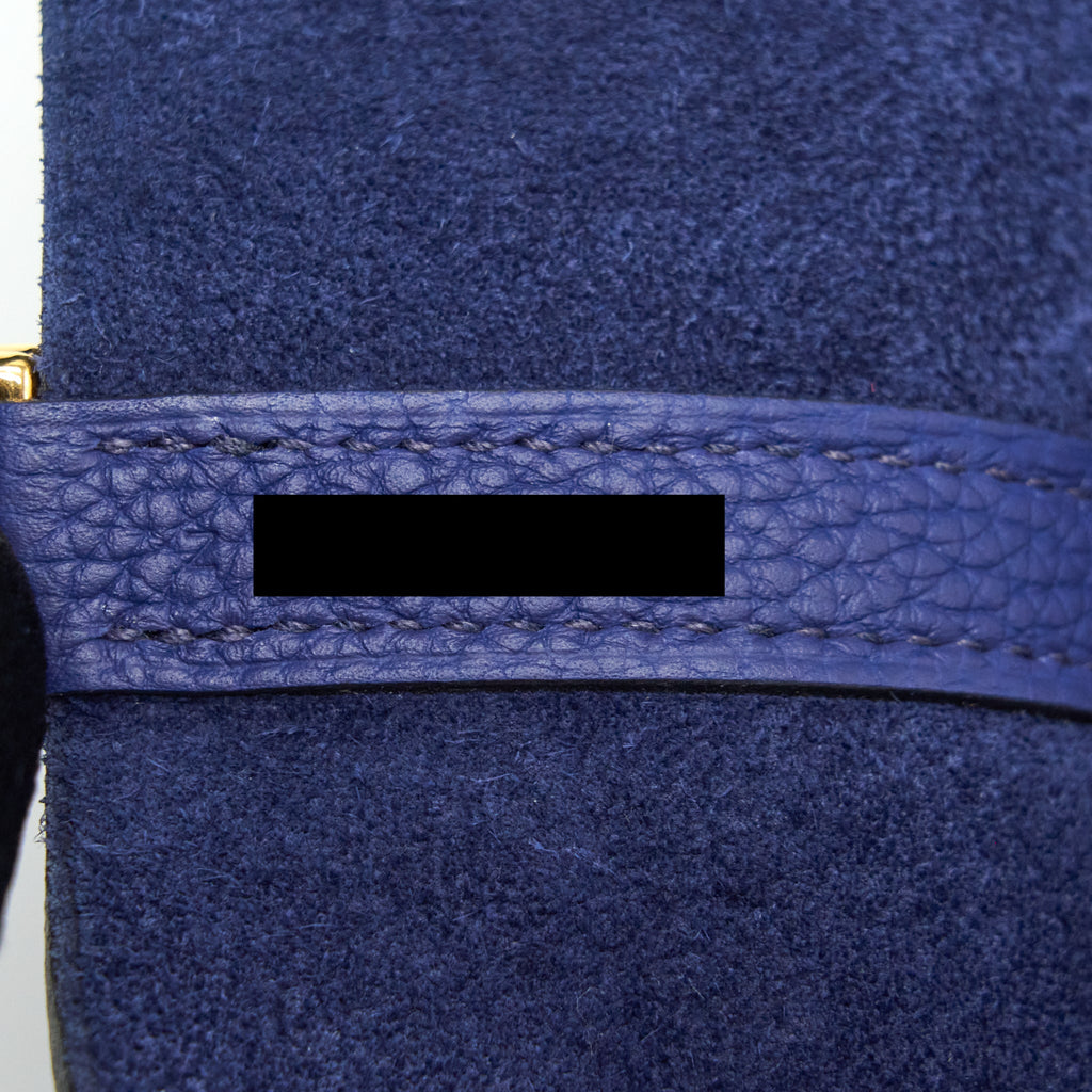 HERMES PICOTIN 22 LOCK BAG TAURILLON MAURICE BLUE SAPHIR GHW