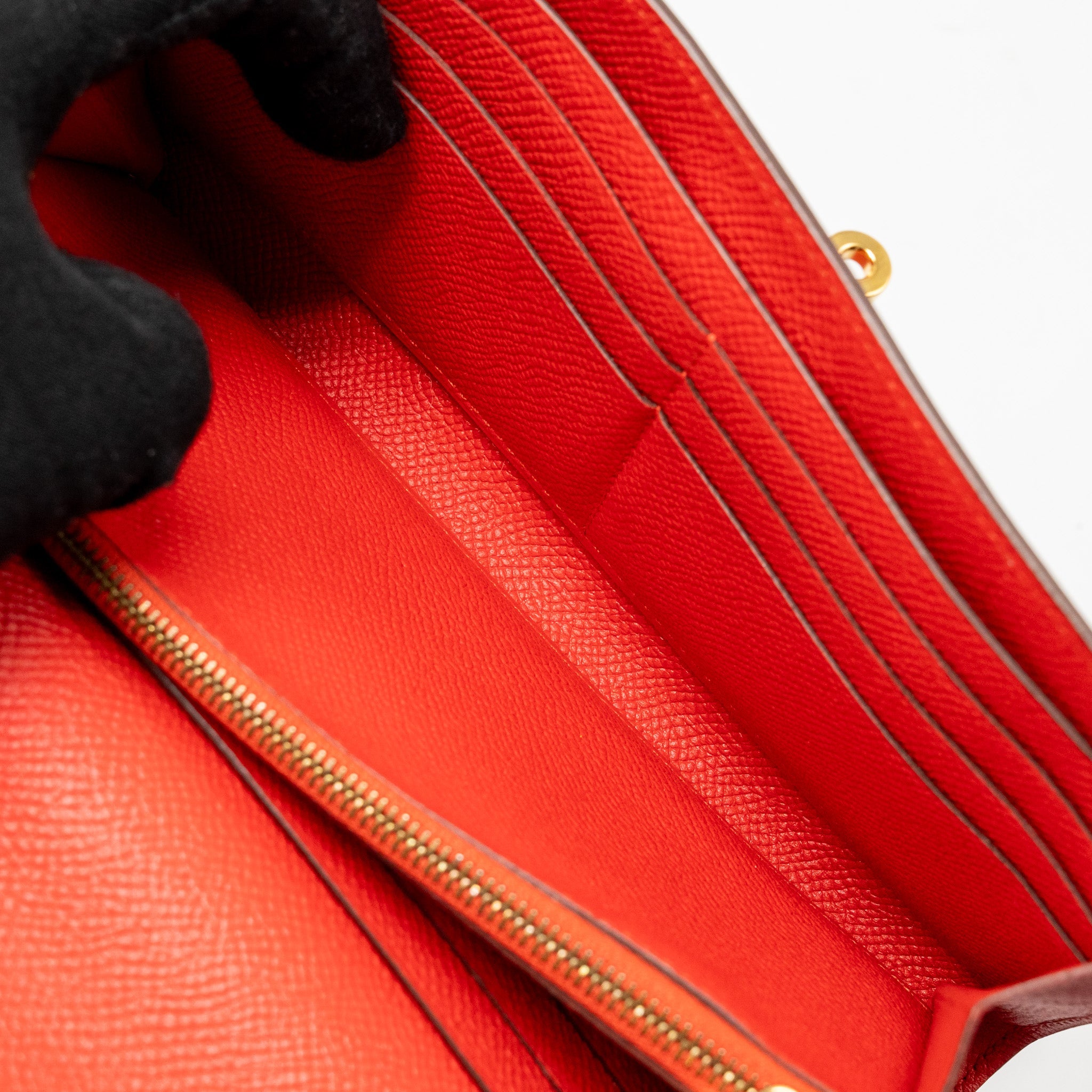 HERMES KELLY LONG WALLET EPSOM ROUGE TOMATE GHW