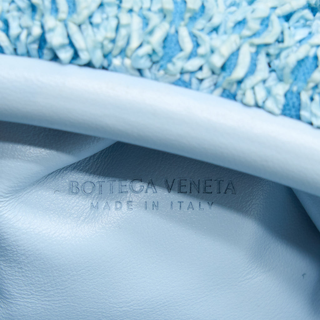 BOTTEGA VENETA MINI POUCH RAFFIA/LEATHER BUBBLE SHW