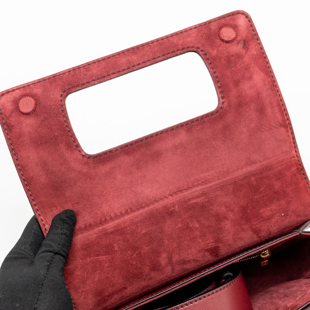 DIOR DIOREVOLUTION FLAP BAG DARK RED CALFSKIN GHW