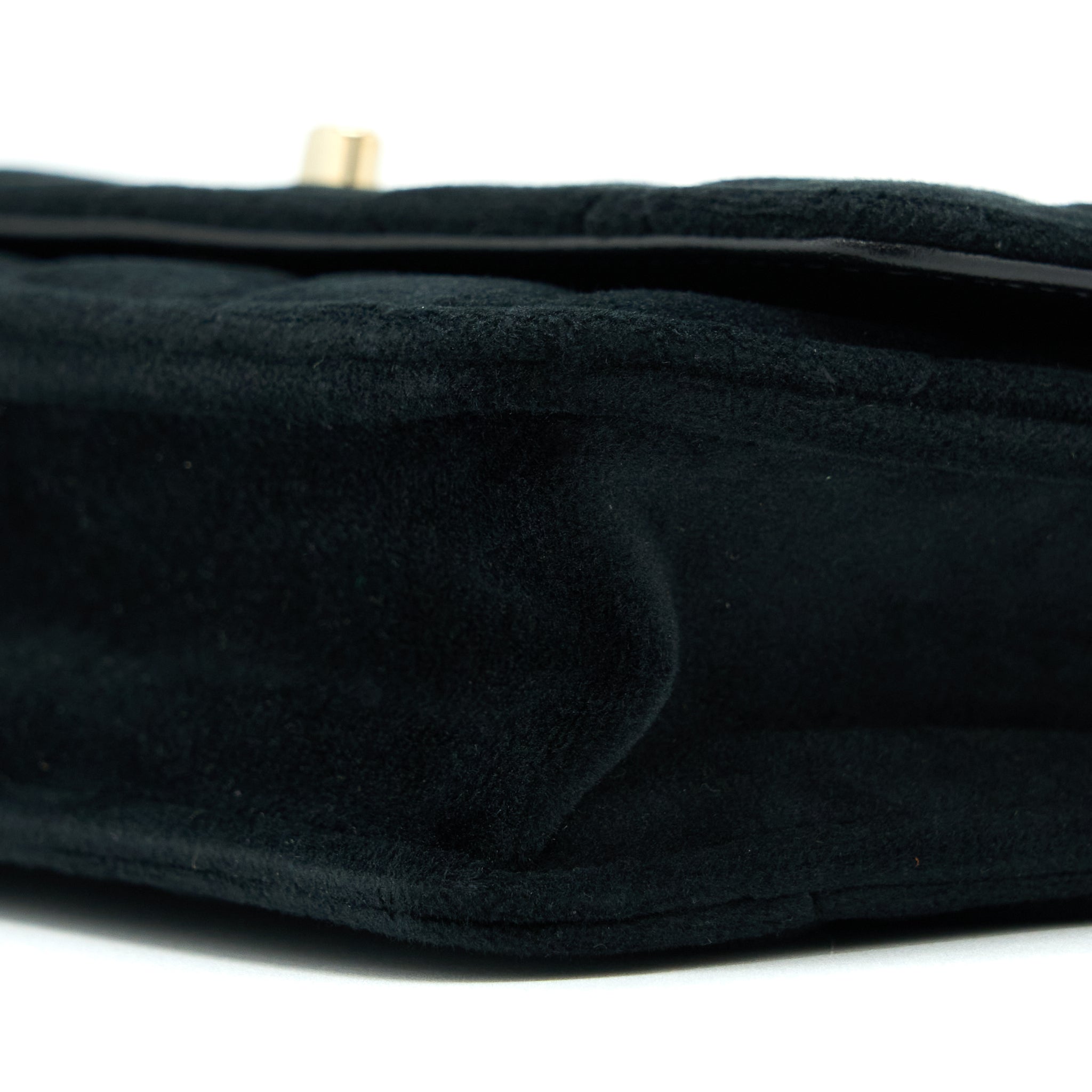 CHANEL VELVET PEARL CRUSH WALLET ON CHAIN BLACK LGHW