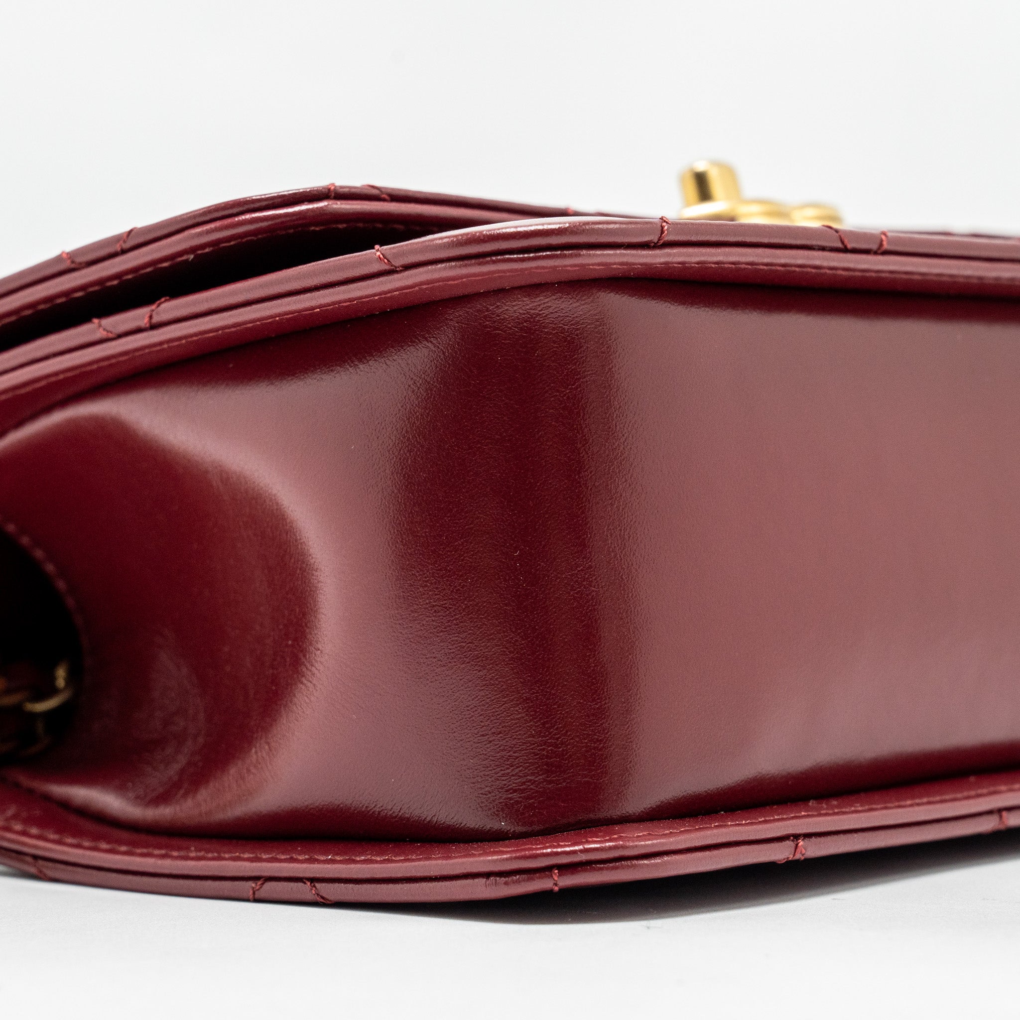 CHANEL GOLD CRUSH MINI FLAP BAG CALFSKIN RED GHW (MICROCHIP)