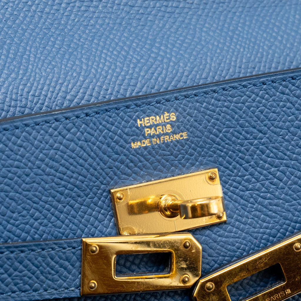 HERMES KELLY LONG WALLET EPSOM DARK BLUE GHW