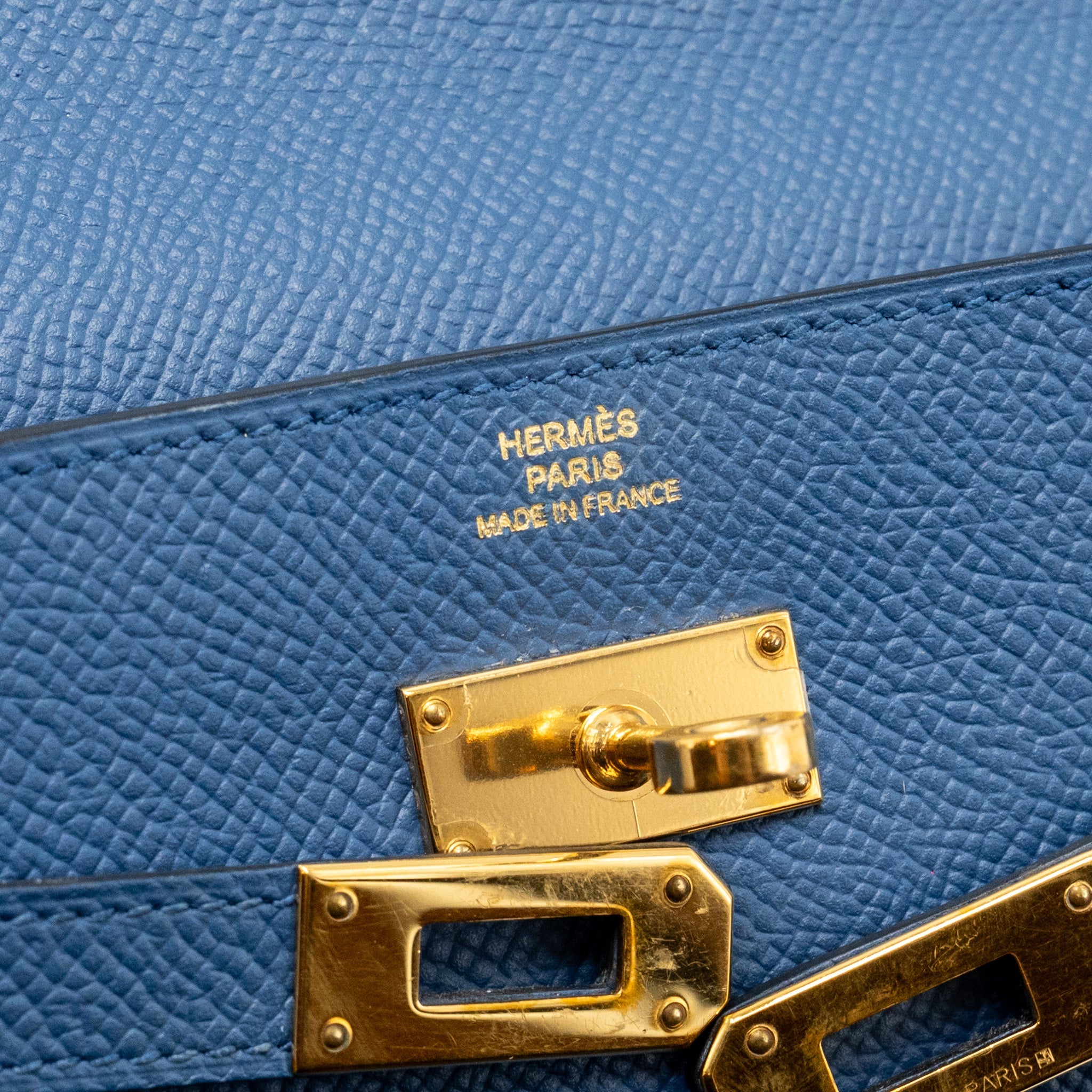 HERMES KELLY LONG WALLET EPSOM DARK BLUE GHW