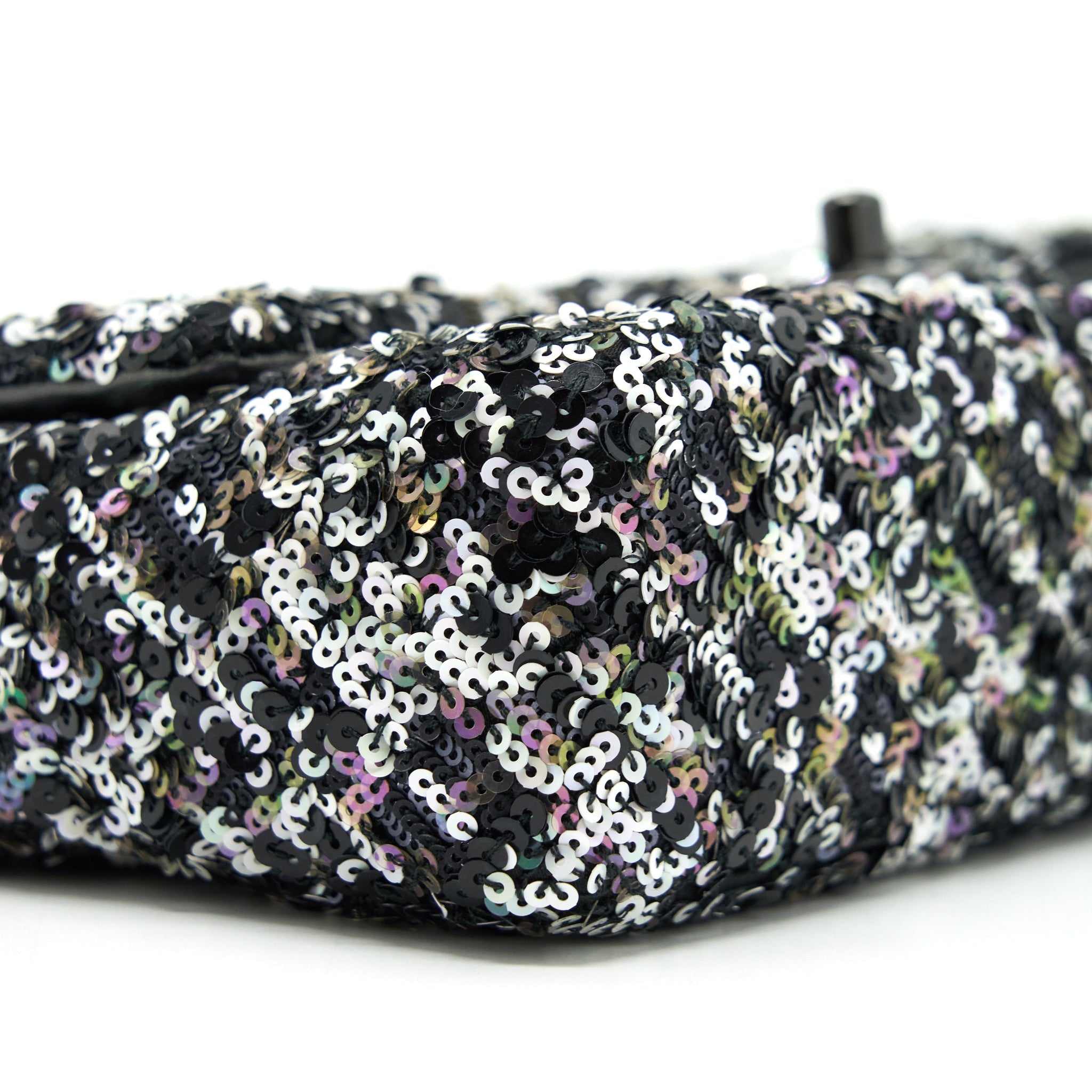 CHANEL MINI RECTANGULAR FLAP BAG SEQUINS MULTICOLOR BLACK HARDWARE