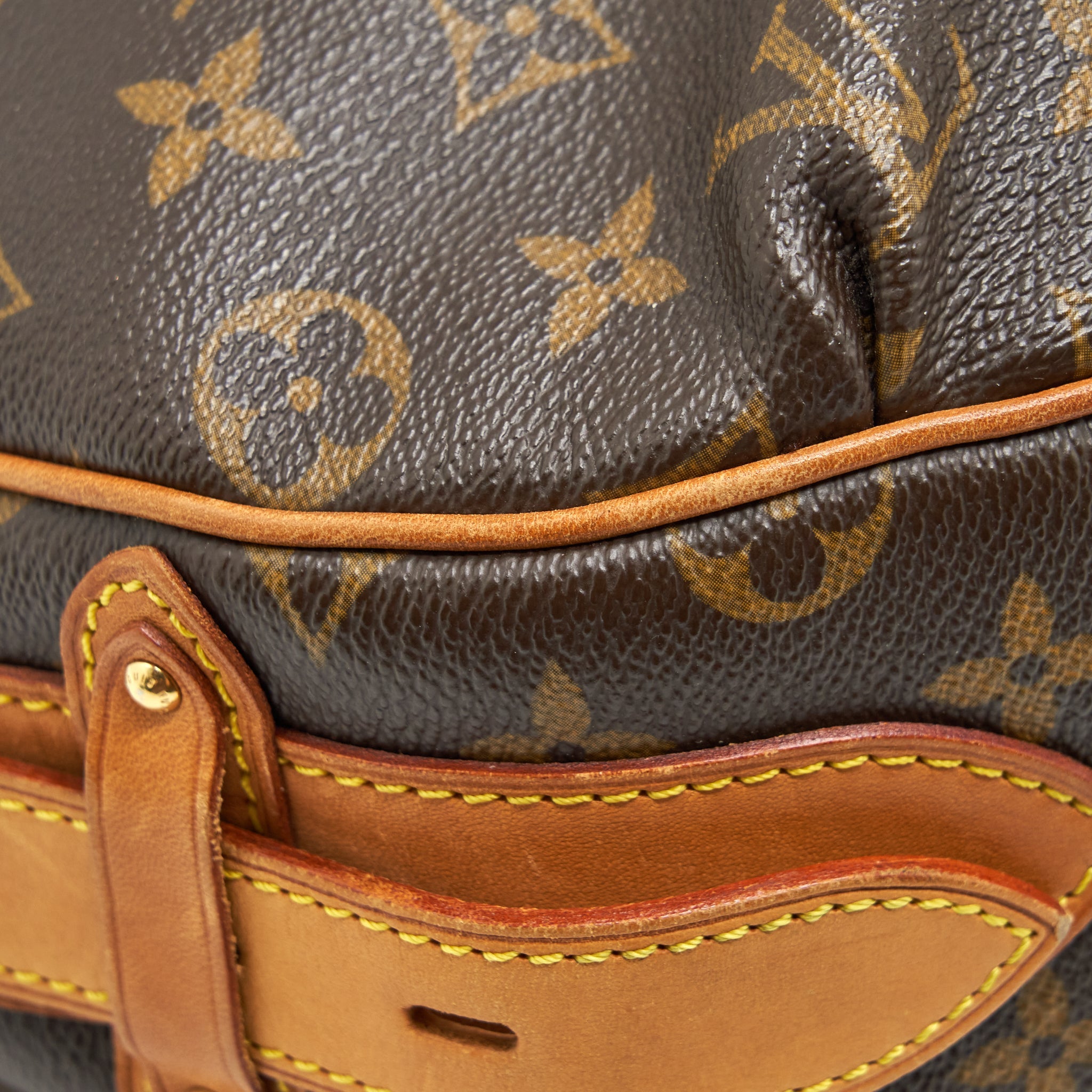 LOUIS VUITTON VINTAGE LARGE SHOULDER BAG MONOGRAM CANVAS GHW