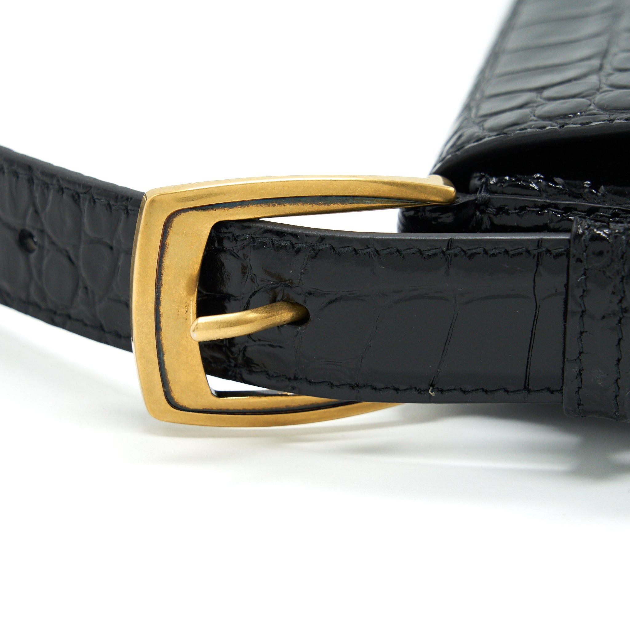 BALENCIAGA GHOST SLING BAG BLACK GHW