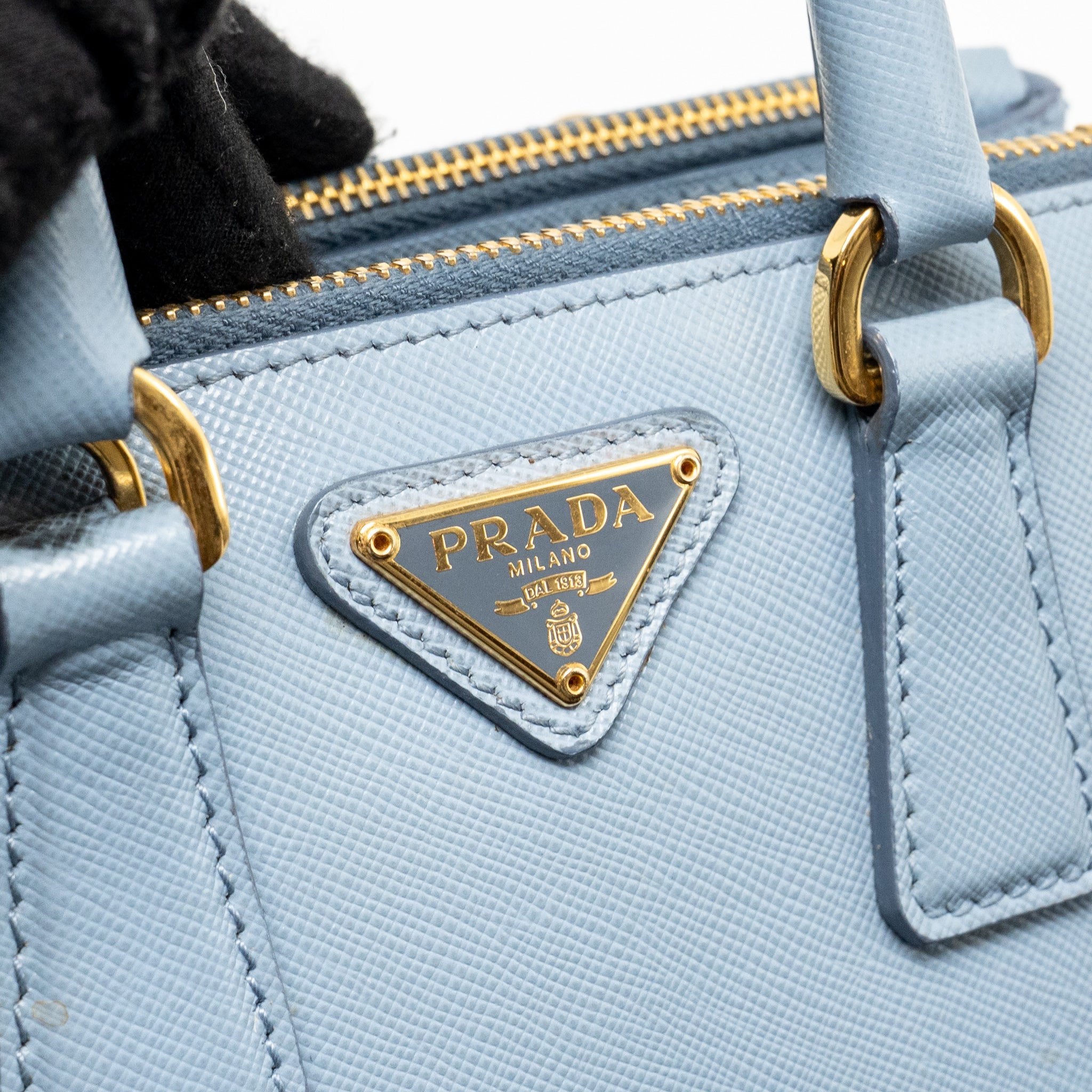 PARADA GALLERIA SAFFIANO MINI TOTE BAG LEATHER LIGHT BLUE GHW