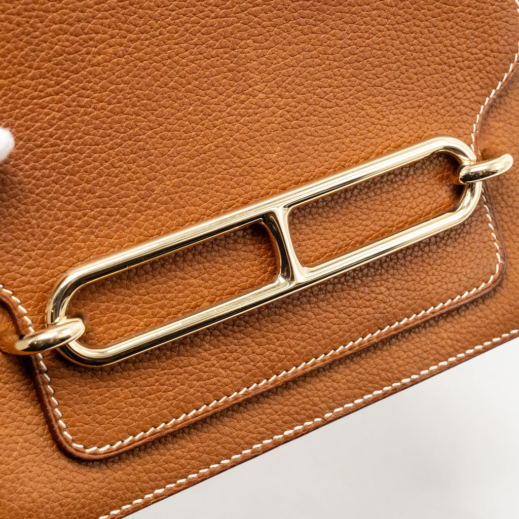 HERMES MINI ROULIS BARENIA FAUBOURG 34 FAUVE GOLD LGHW