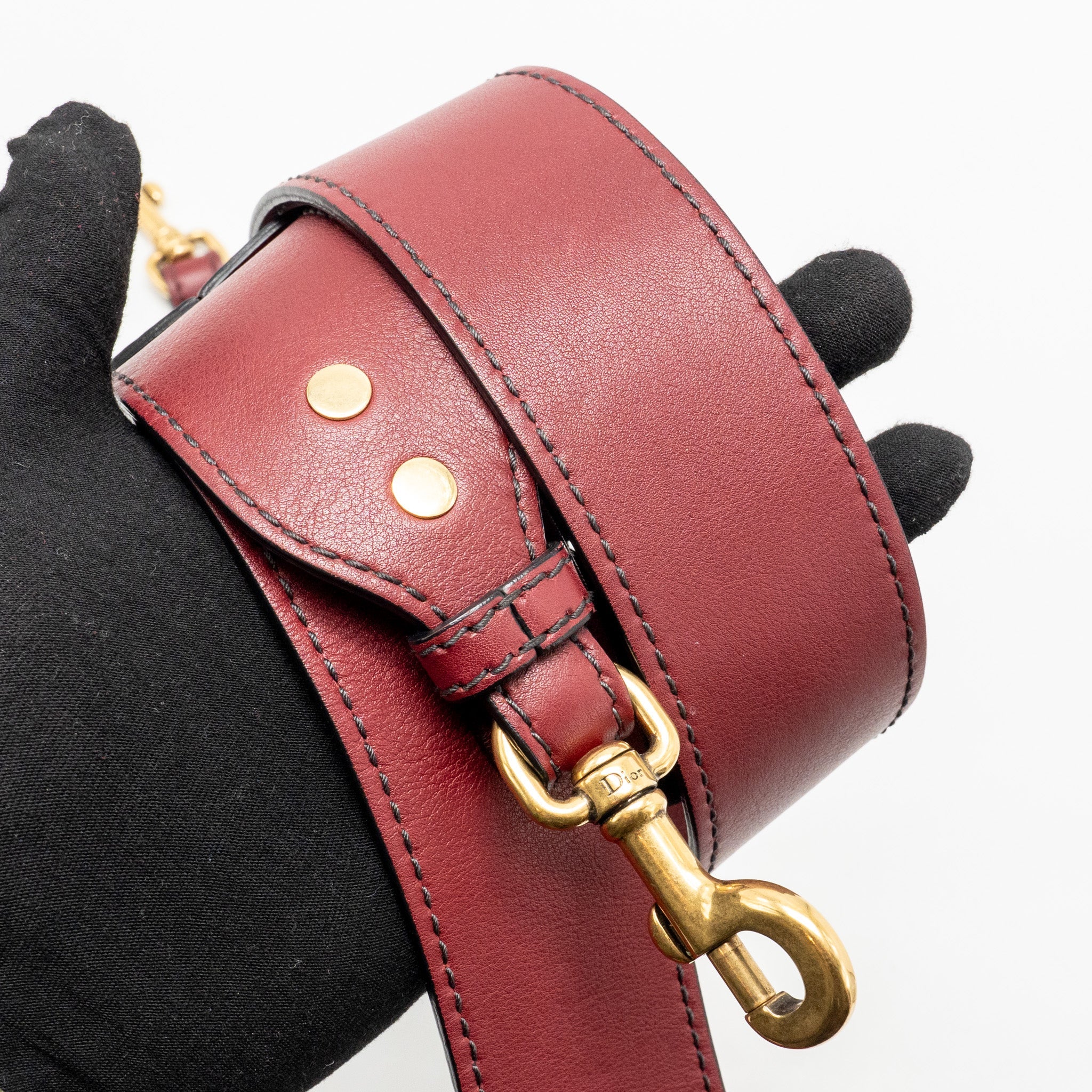 DIOR DIOREVOLUTION FLAP BAG DARK RED CALFSKIN GHW