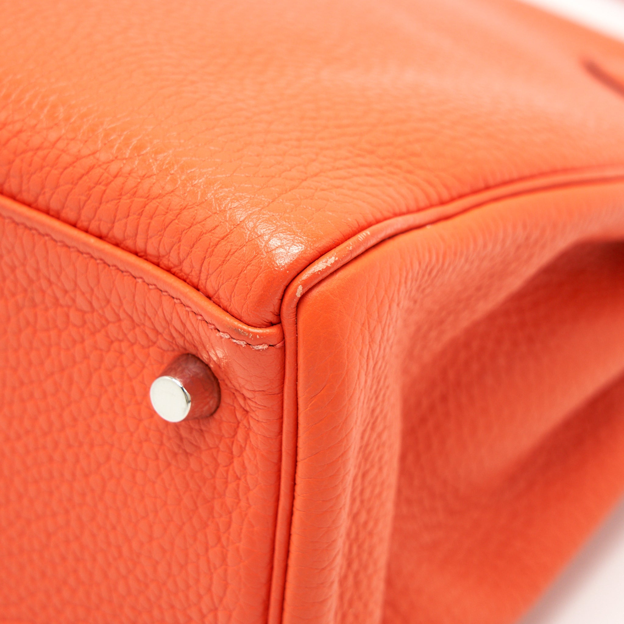 HERMES KELLY 32 ORANGE POPPY CLEMANCE LEATHER SHW