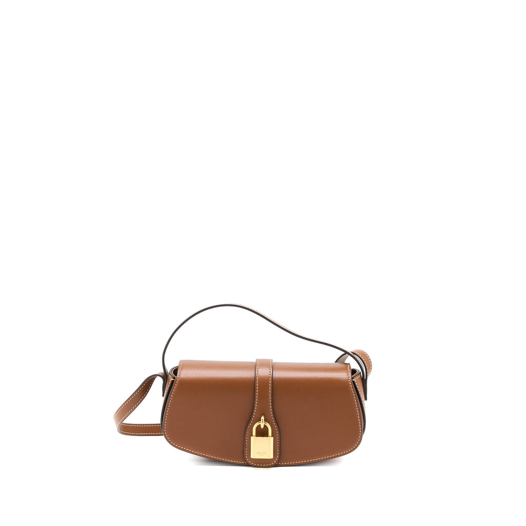 CELINE CLUTCH ON STRAP CALFSKIN TAN GHW