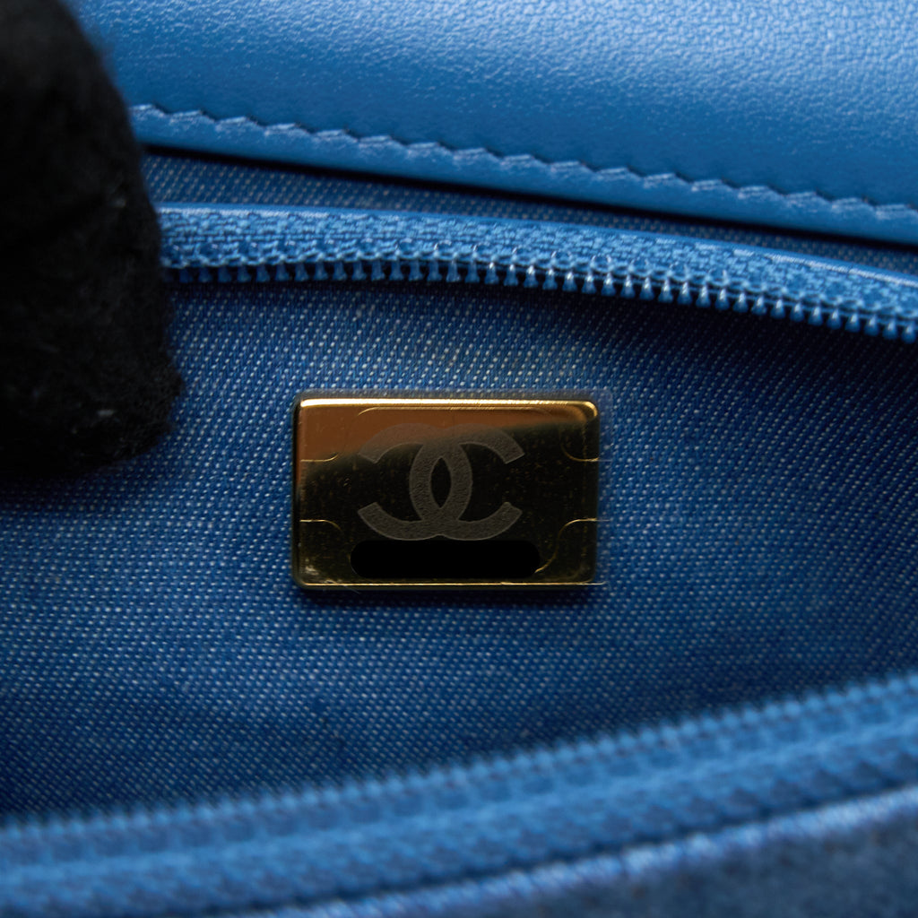 CHANEL PEARL CRUSH WALLET ON CHAIN DENIM GHW (MICROCHIP)
