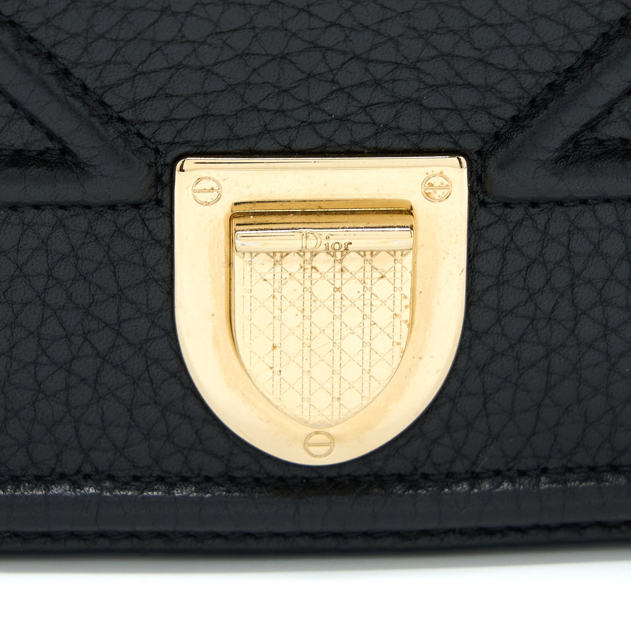 DIOR DIORAMA WALLET ON CHAIN GRAINED CALFSKIN BLACK LGHW
