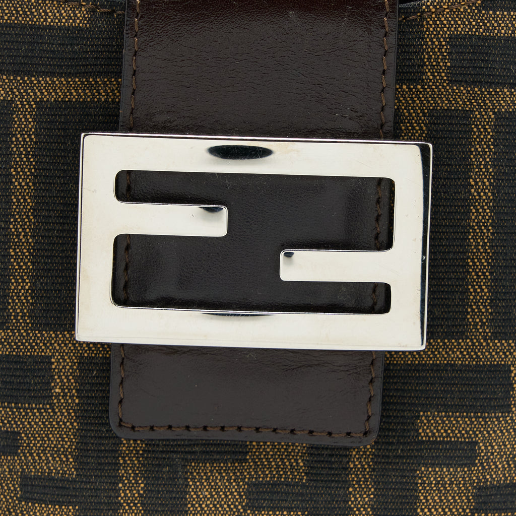 FENDI VINTAGE MINI BAG CANVAS/LEATHER FF JACQUARD SHW
