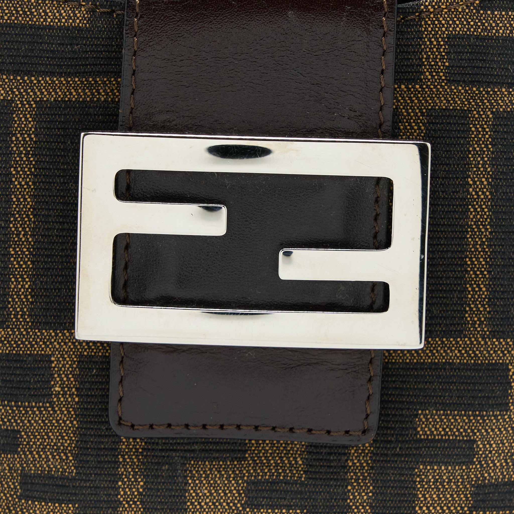 FENDI VINTAGE MINI BAG CANVAS/LEATHER FF JACQUARD SHW