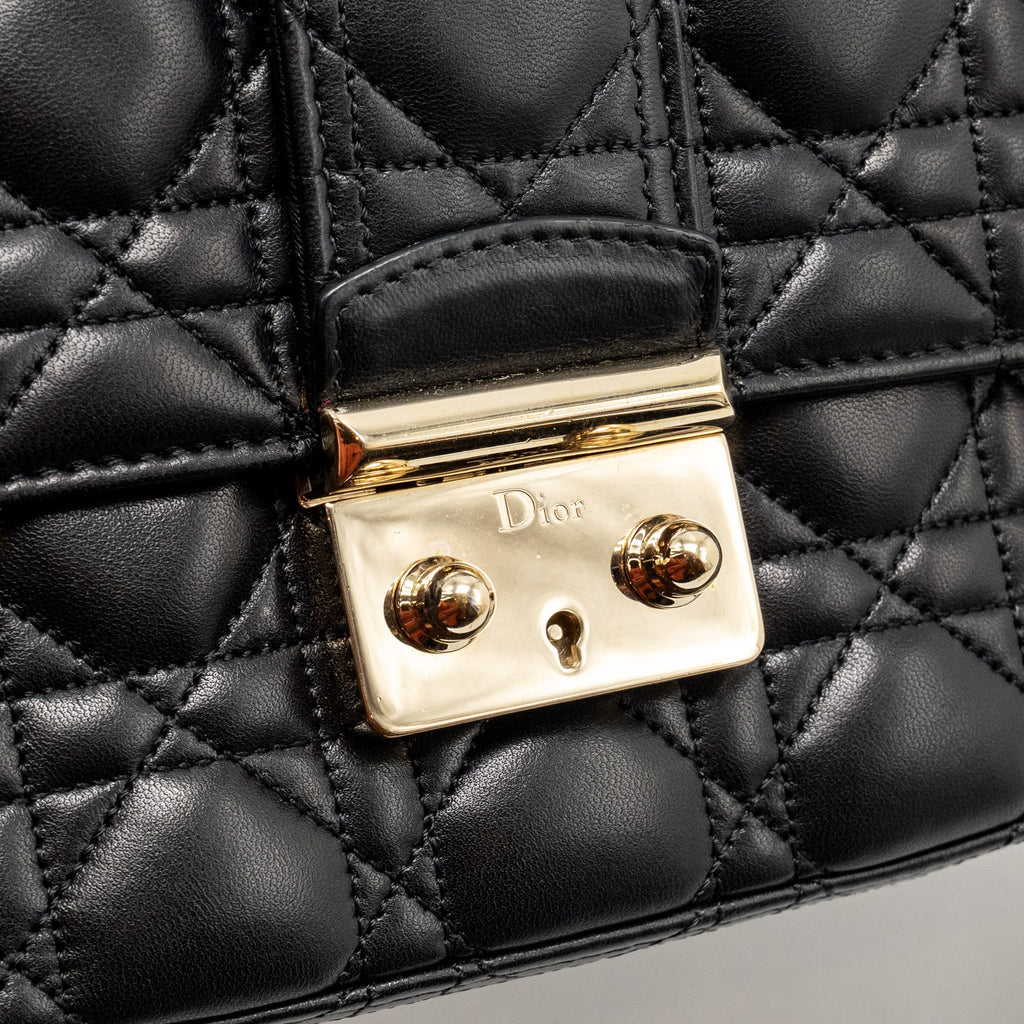 DIOR MISS DIOR FLAP BAG LAMBSKIN BLACK LGHW