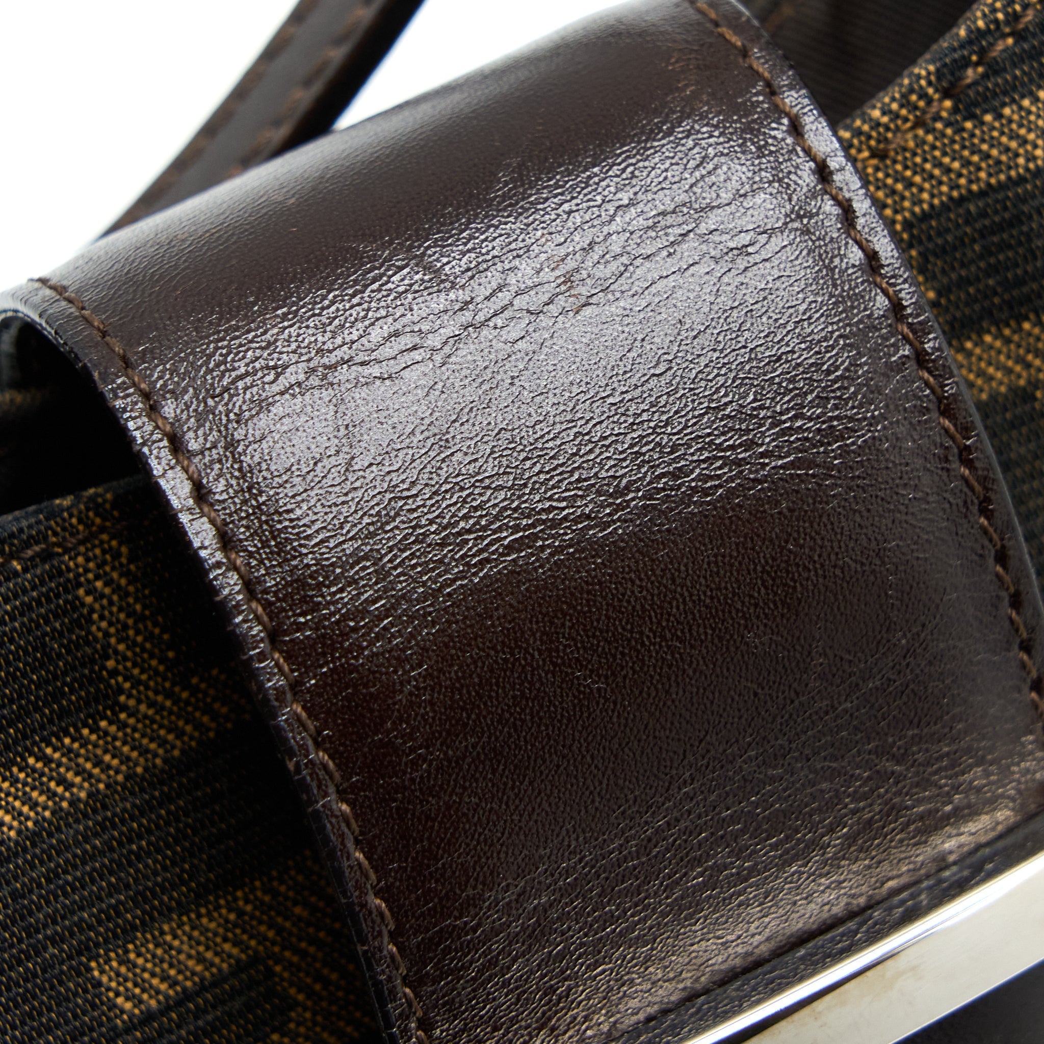 FENDI VINTAGE MINI BAG CANVAS/LEATHER FF JACQUARD SHW
