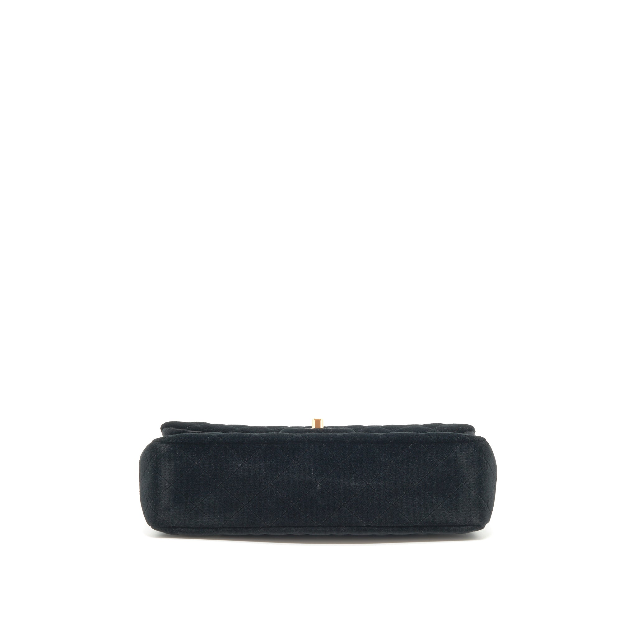 CHANEL VELVET MEDIUM CLASSIC DOUBLE FLAP BAG VELVET BLACK LGHW