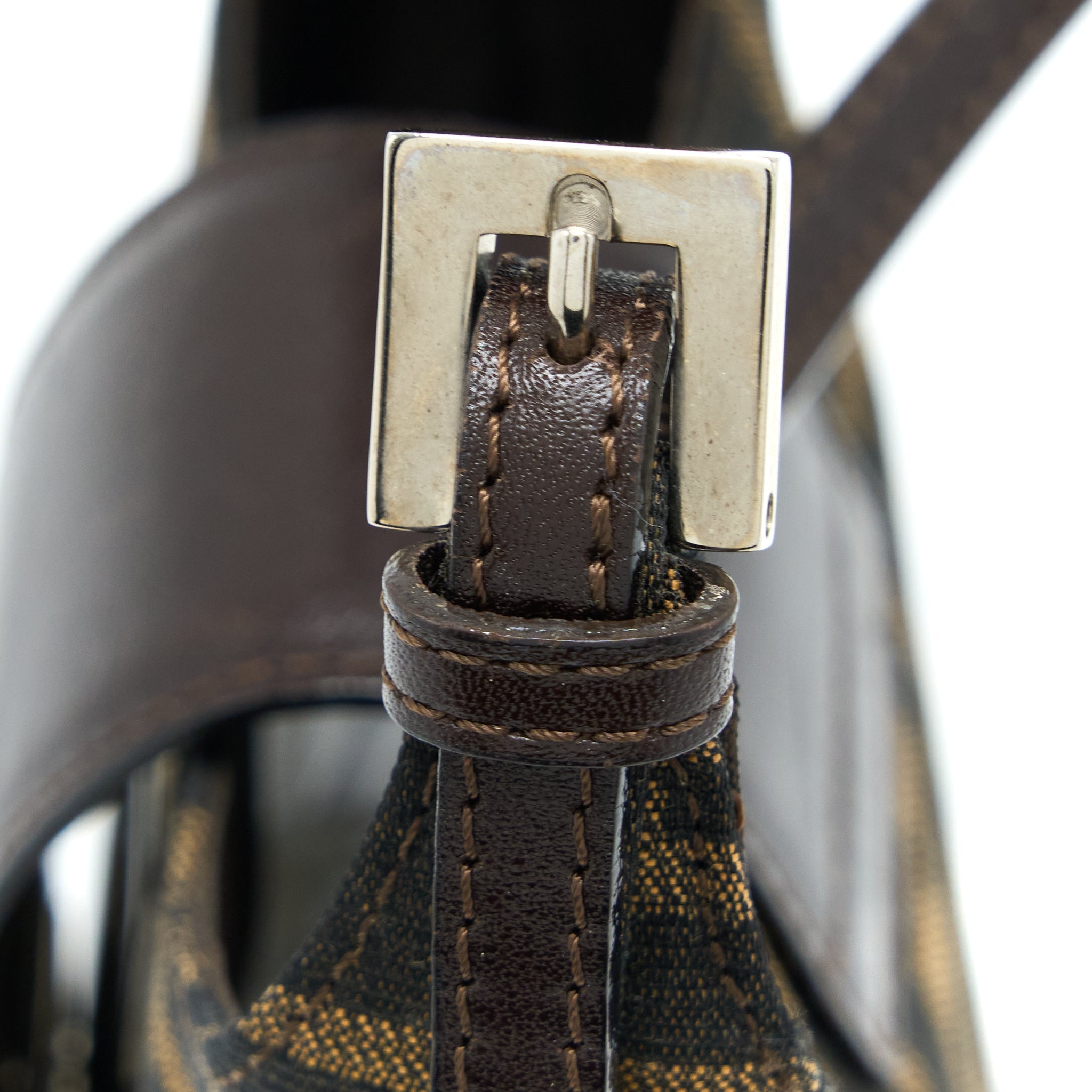 FENDI VINTAGE MINI BAG CANVAS/LEATHER FF JACQUARD SHW