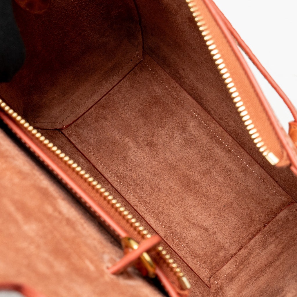 CELINE NANO BELT BAG CROC-EMBOSSED CALFSKIN LYCHEE PINK GHW