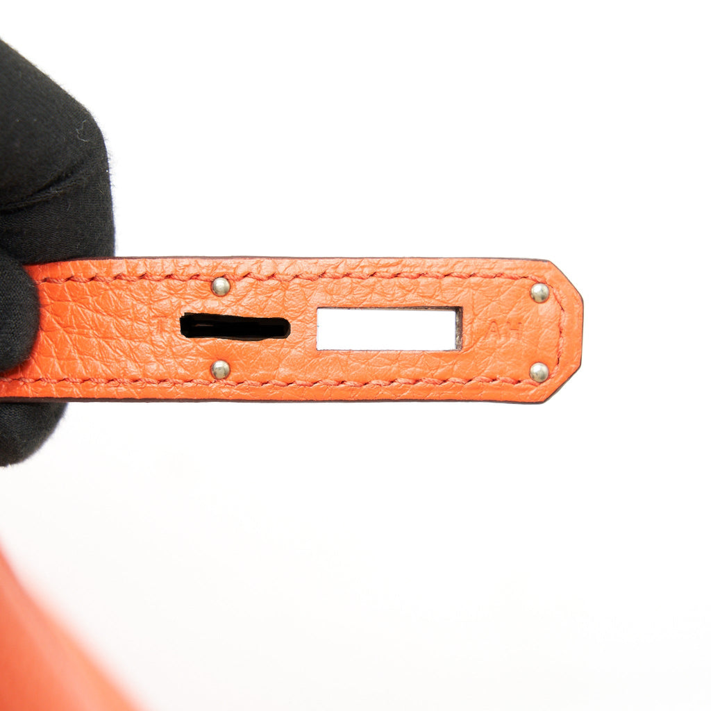 HERMES KELLY 32 ORANGE POPPY CLEMANCE LEATHER SHW