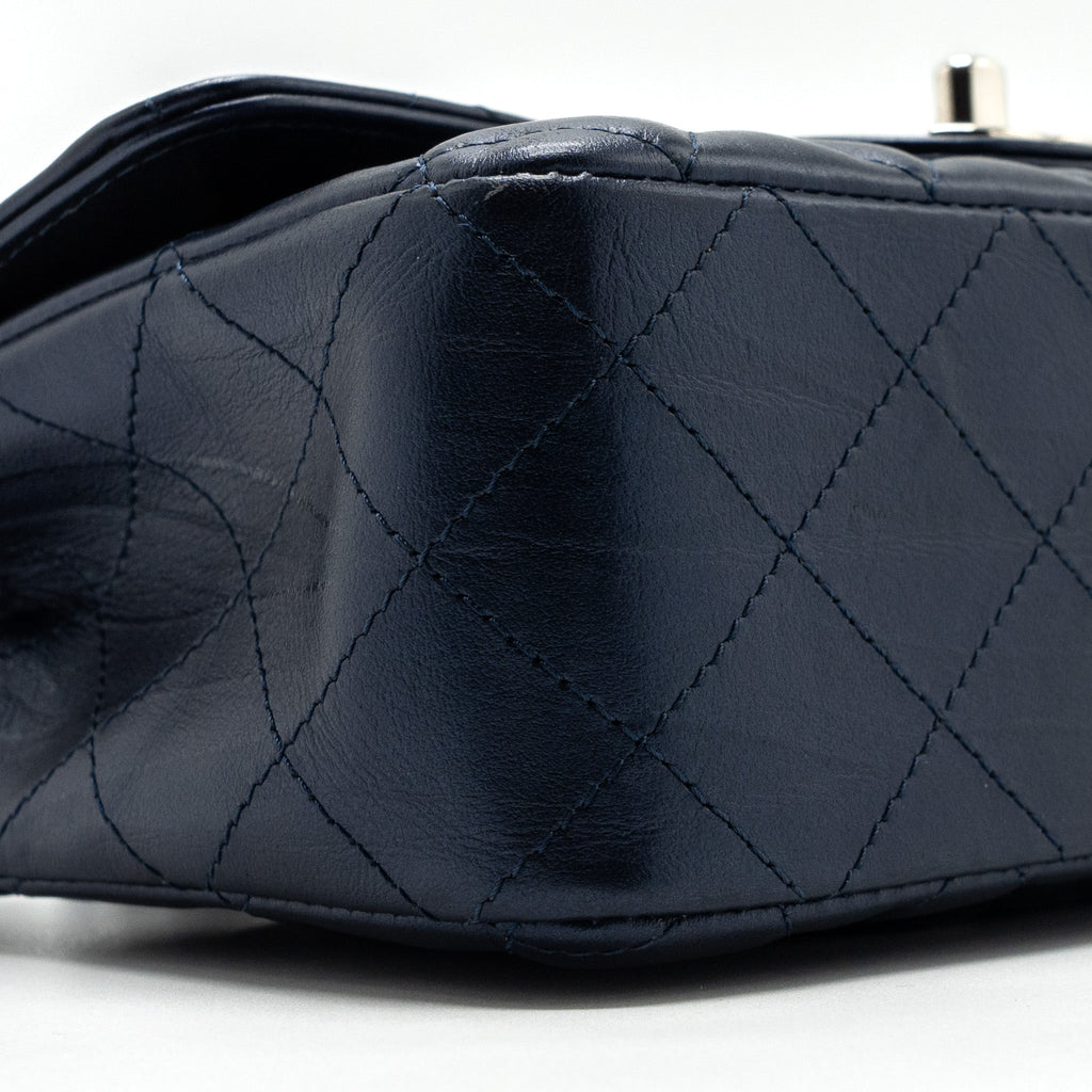 CHANEL MINI RECTANGULAR FLAP BAG CALFSKIN LIMITED DARK BLUE SHW