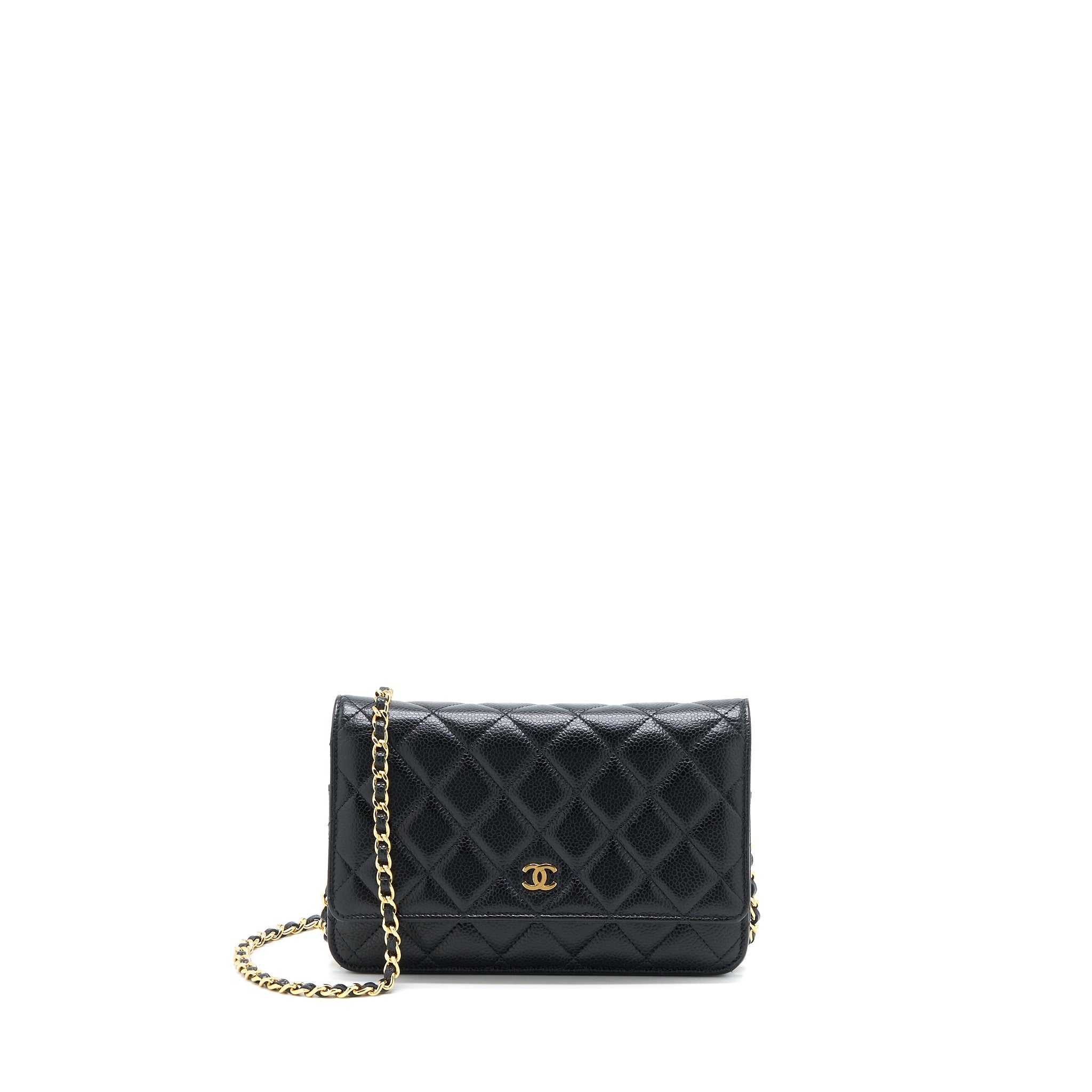 CHANEL CLASSIC WALLET ON CHAIN CAVIAR BLACK GHW