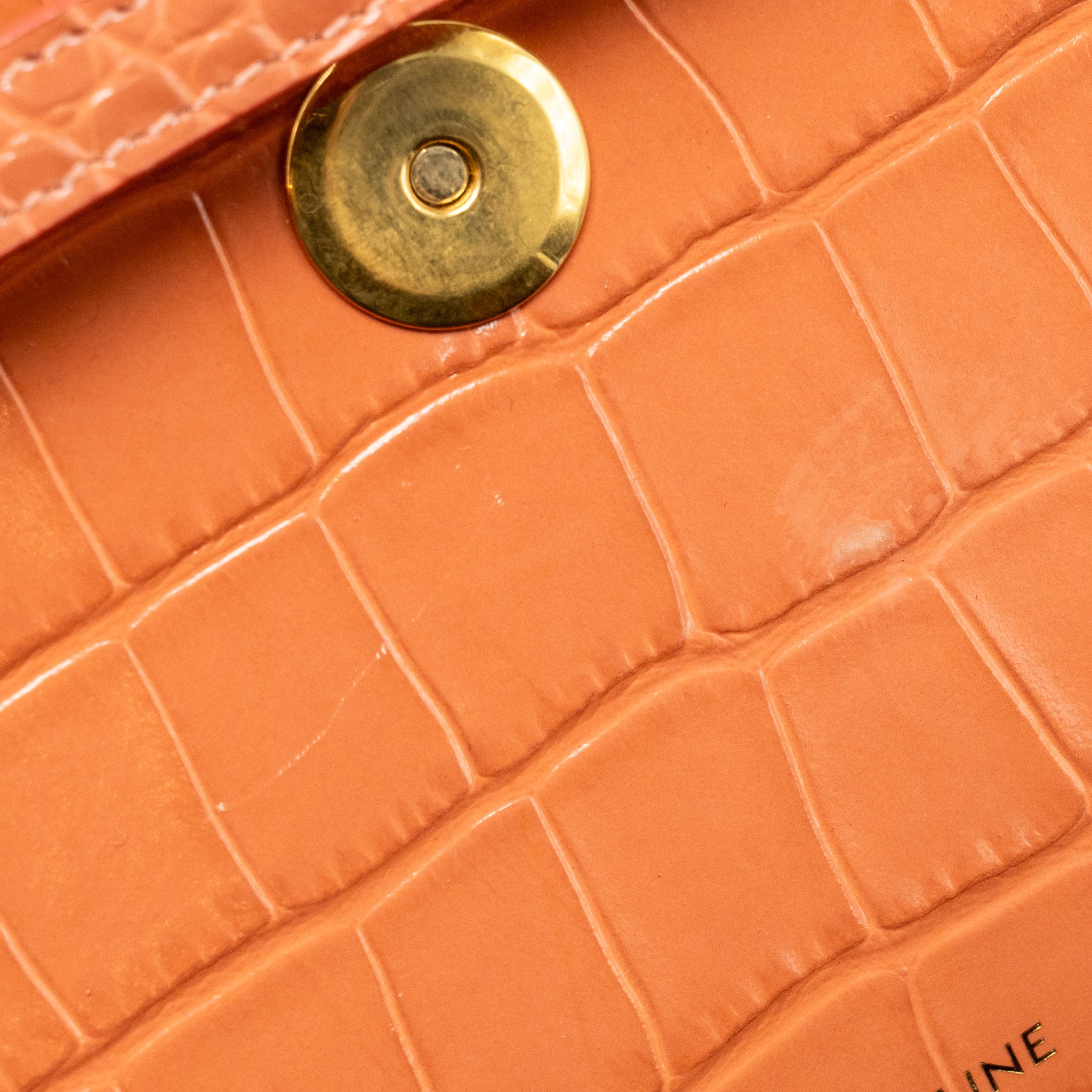 CELINE NANO BELT BAG CROC-EMBOSSED CALFSKIN LYCHEE PINK GHW