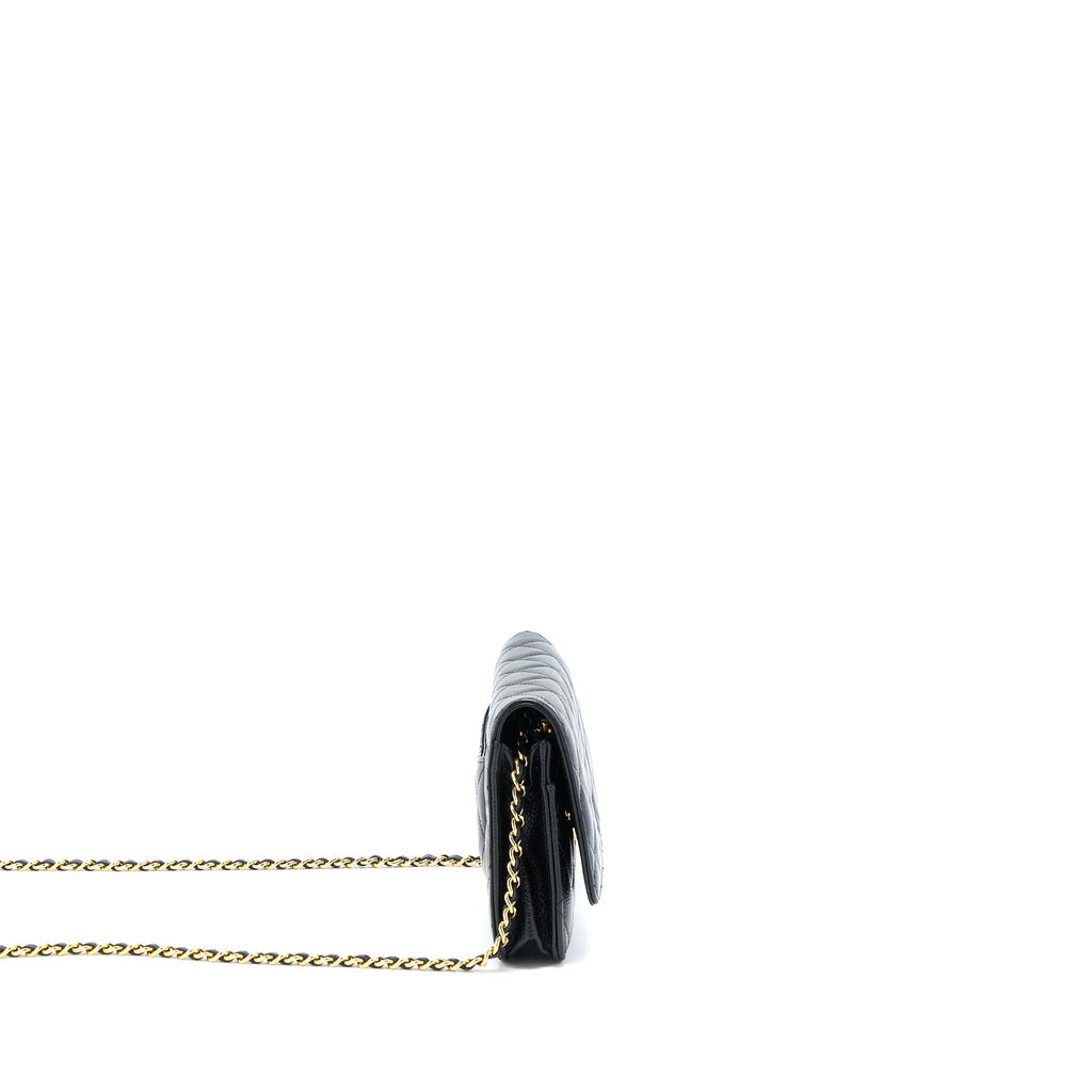 CHANEL CLASSIC WALLET ON CHAIN CAVIAR BLACK GHW