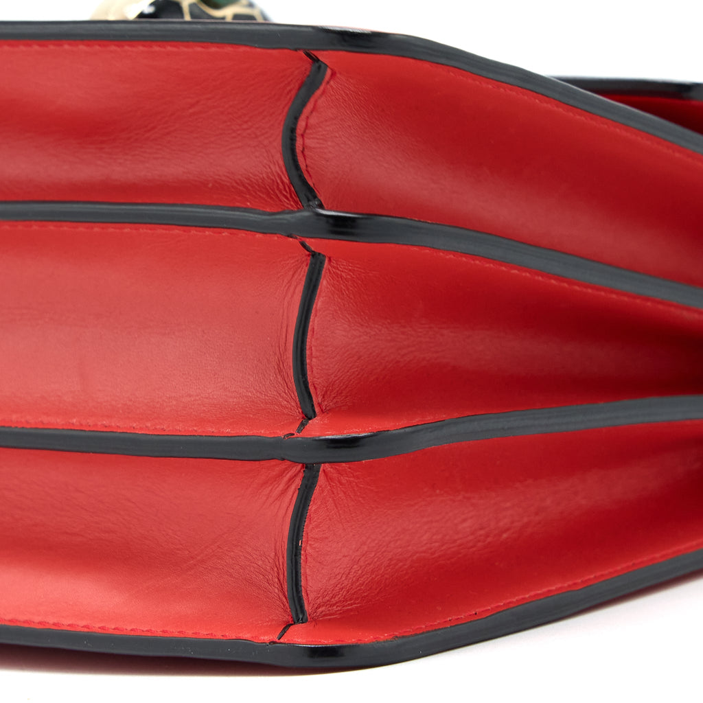 BVLGARI SERPENTI FOREVER TOP HANDLE BAG CALFKSIN ORANGE RED LGHW