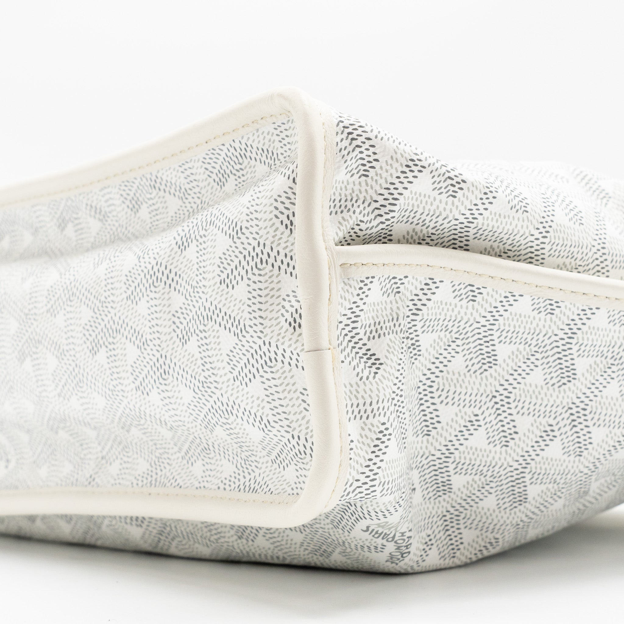 GOYARD MINI ANJOU TOTE BAG GOYARDINE CANVAS/LEATHER WHITE SHW