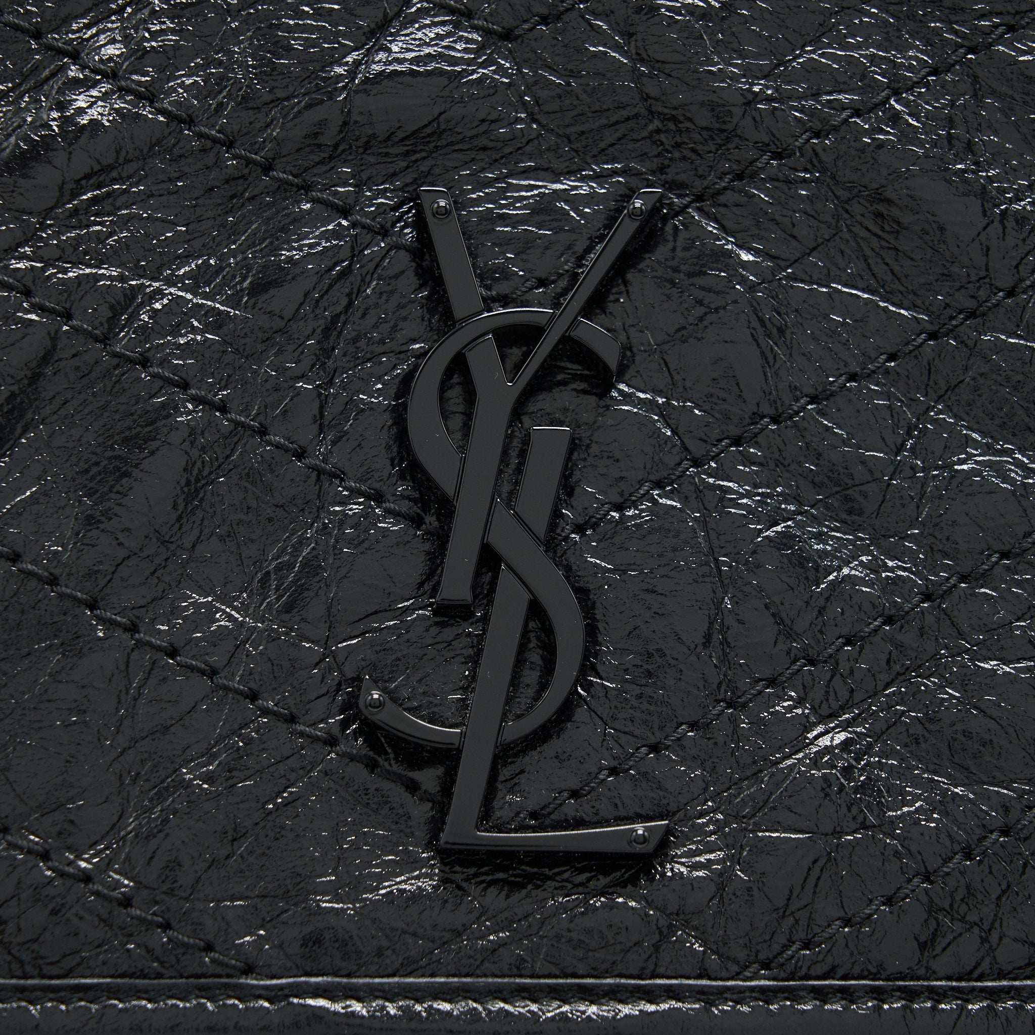 SAINT LAURENT NIKI LARGE BAG IN BLACK AND BLACK HARDWARE