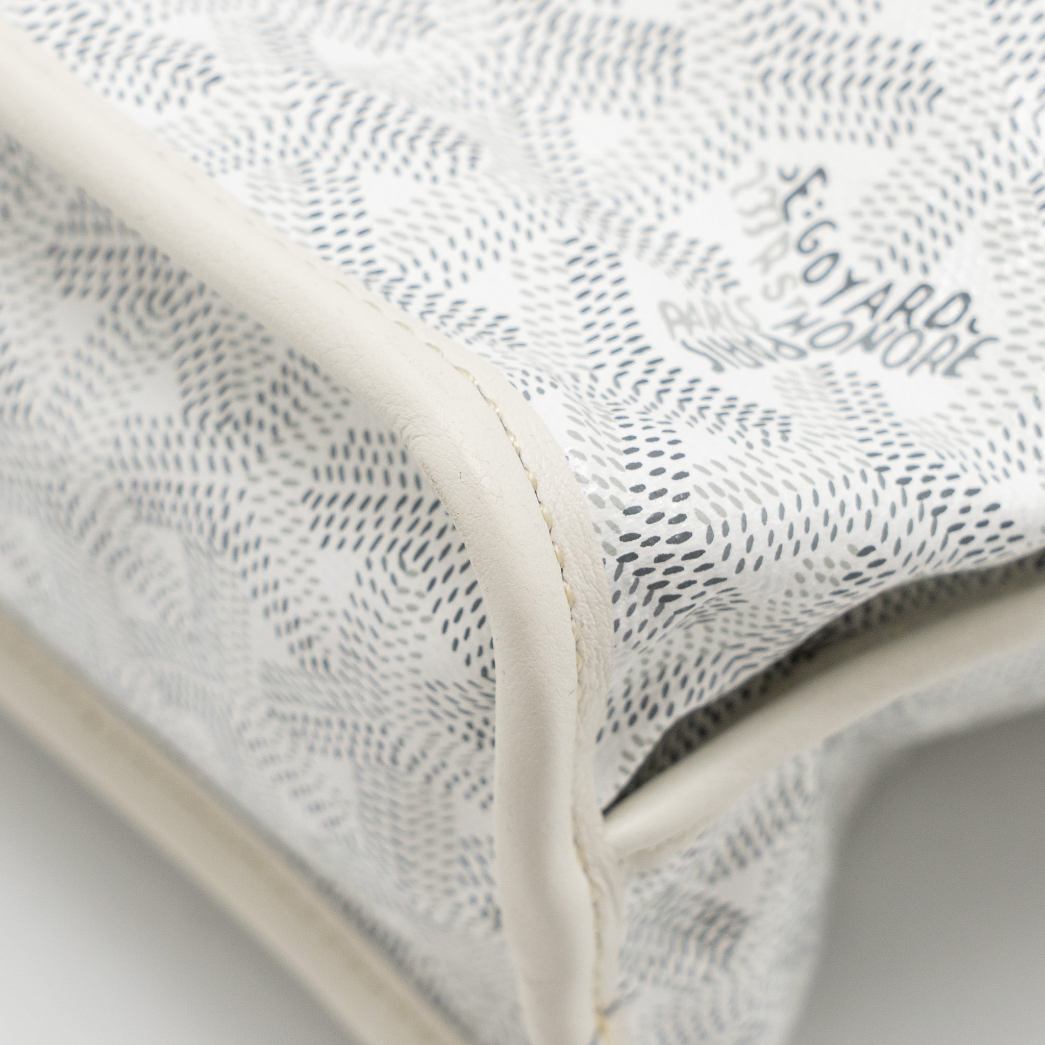 GOYARD MINI ANJOU TOTE BAG GOYARDINE CANVAS/LEATHER WHITE SHW