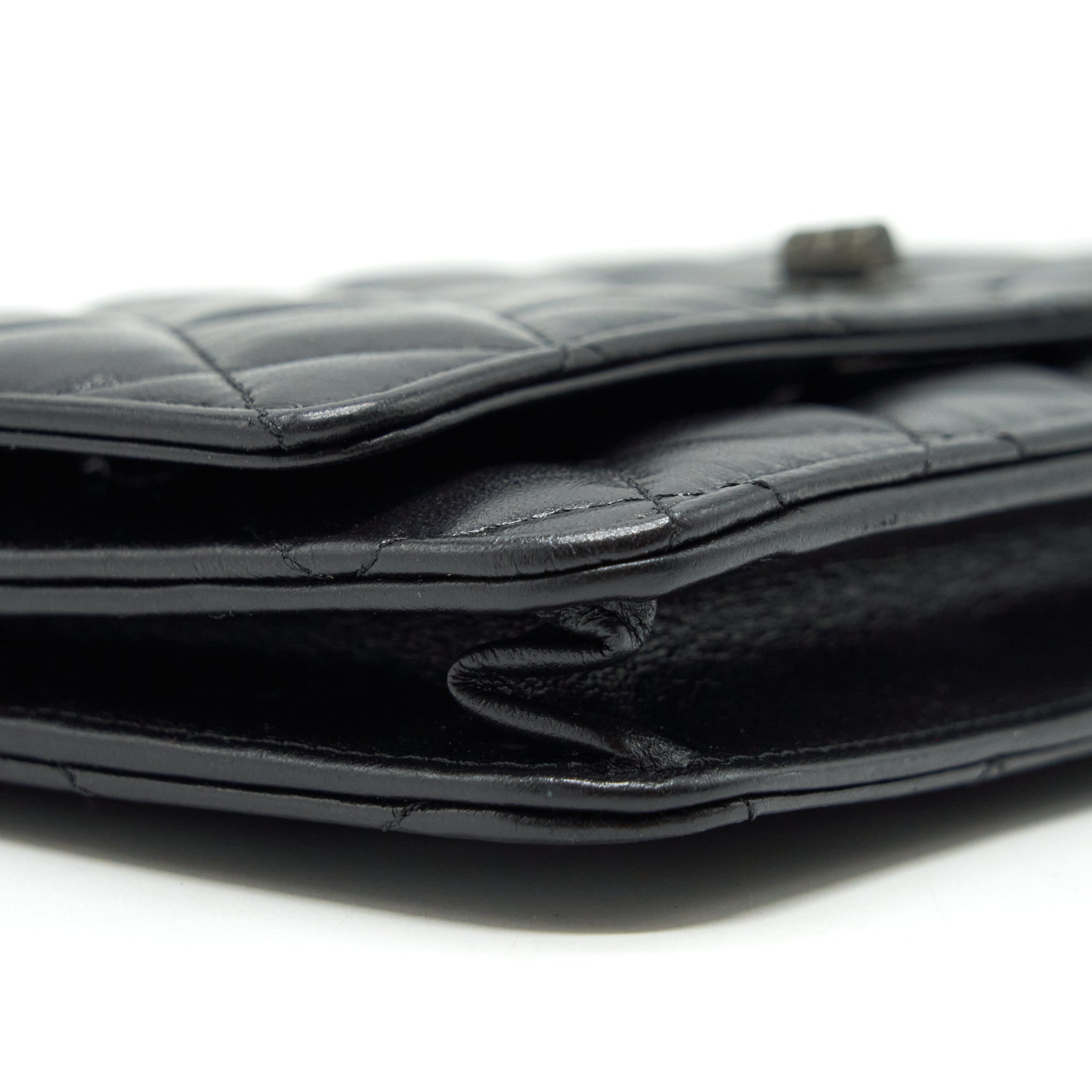 CHANEL REISSUE WALLET ON CHAIN AGED CALFSKIN BLACK WITH BLACK HARDWARE