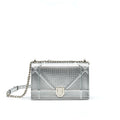 CHRISTIAN DIOR DIORAMA MEDIUM IN METALLIC SILVER WITH SHW