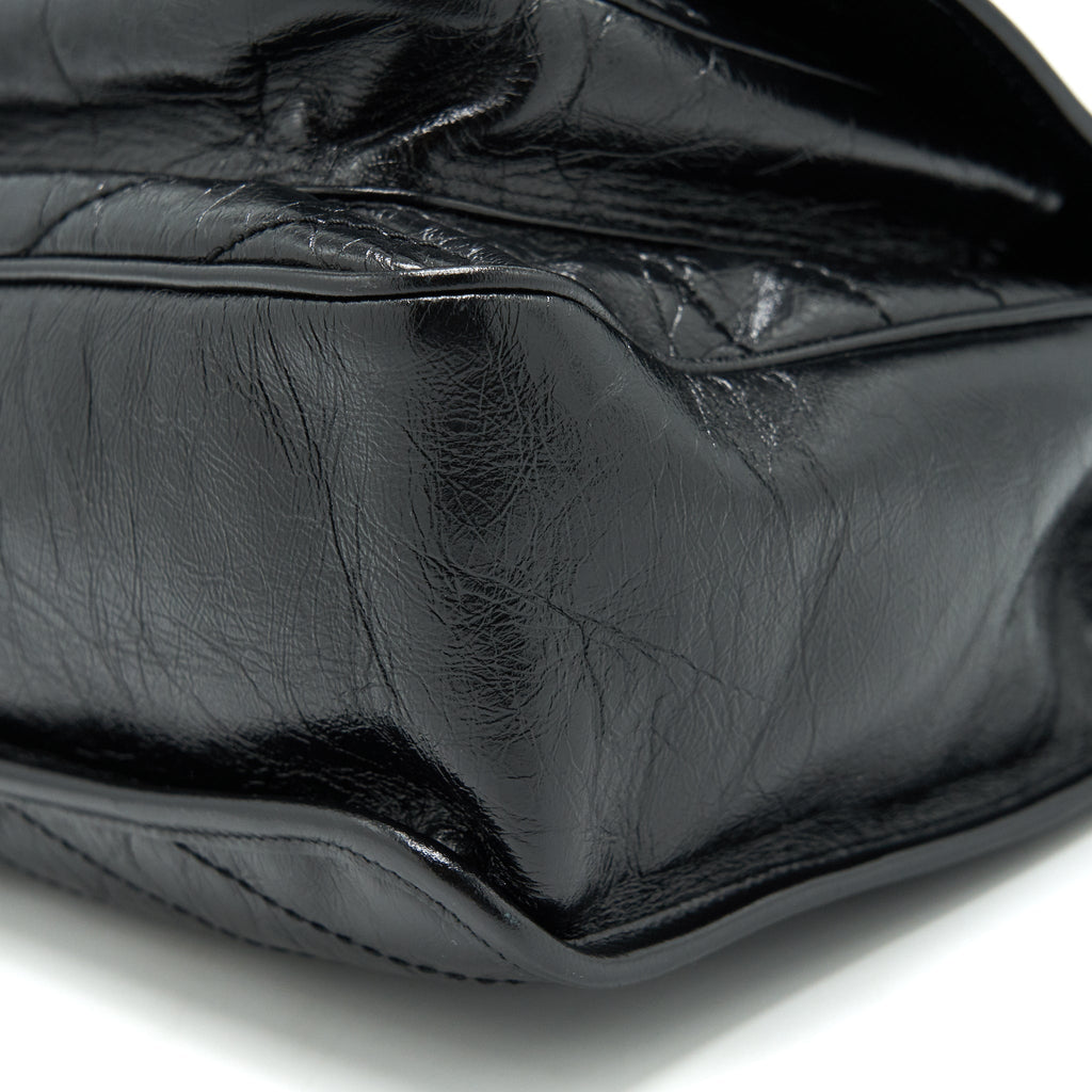 SAINT LAURENT NIKI LARGE BAG IN BLACK AND BLACK HARDWARE