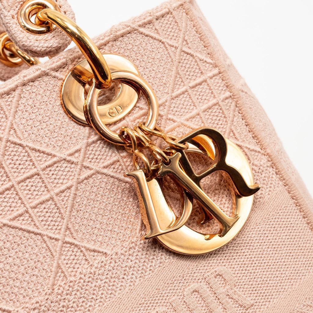 DIOR MEDIUM LADY D-LITE BAG CANNAGE EMBROIDERY ROSEWOOD RGHW