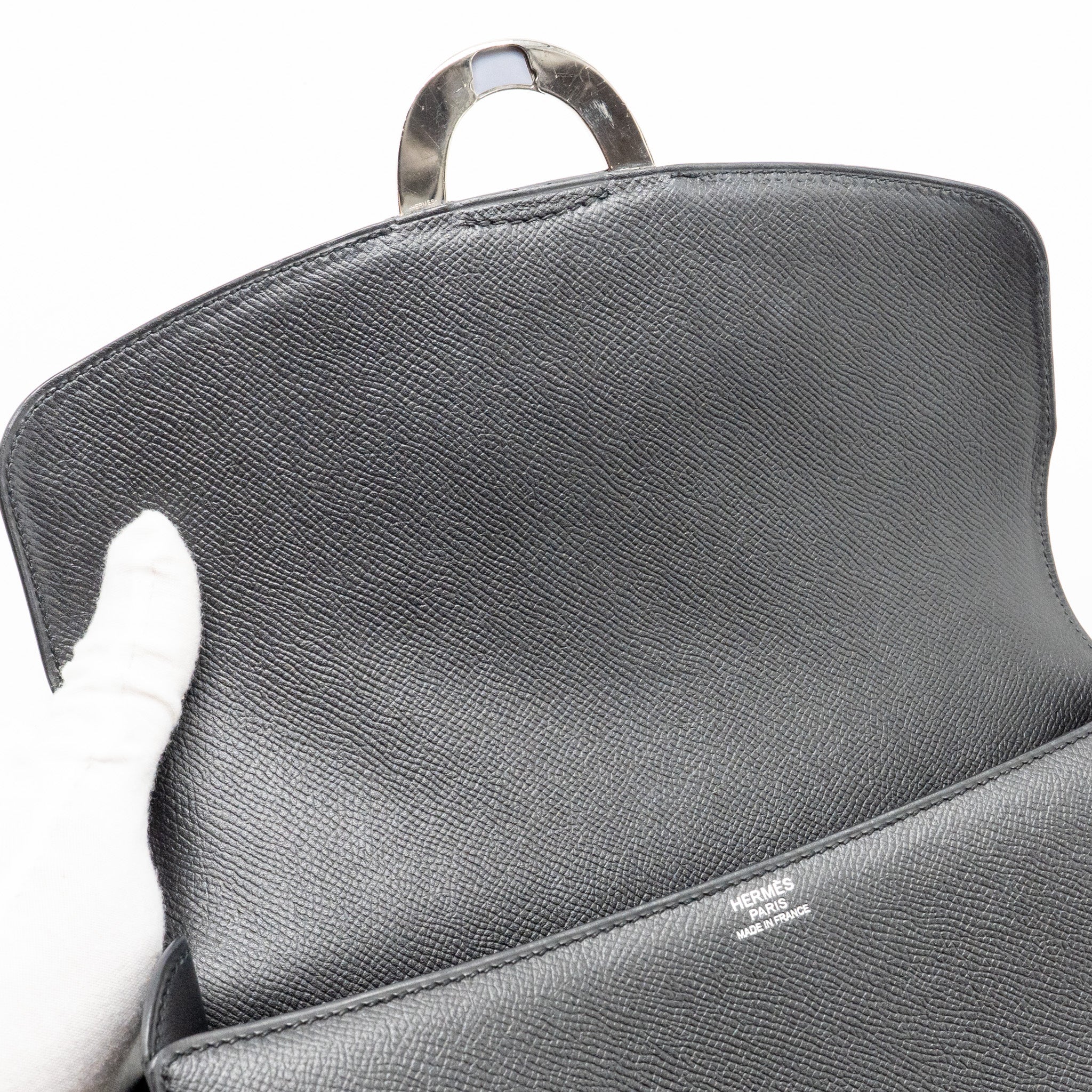 HERMES CHERCHE-MIDI SHOULDER BAG EPSOM BLACK SHW