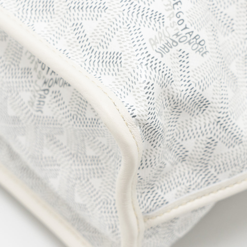 GOYARD MINI ANJOU TOTE BAG GOYARDINE CANVAS/LEATHER WHITE SHW