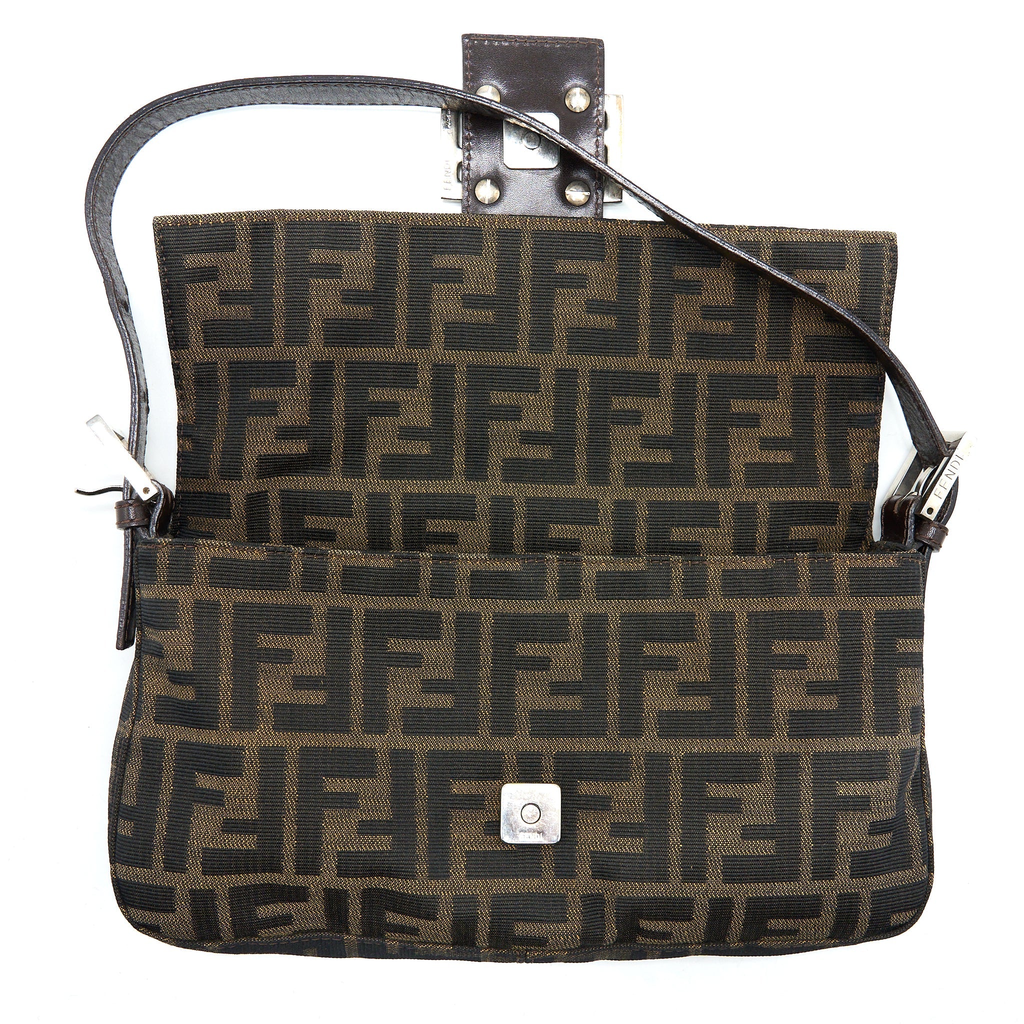 FENDI VINTAGE BAGUETTE SHOUDER BAG FF JACQIARD SHW