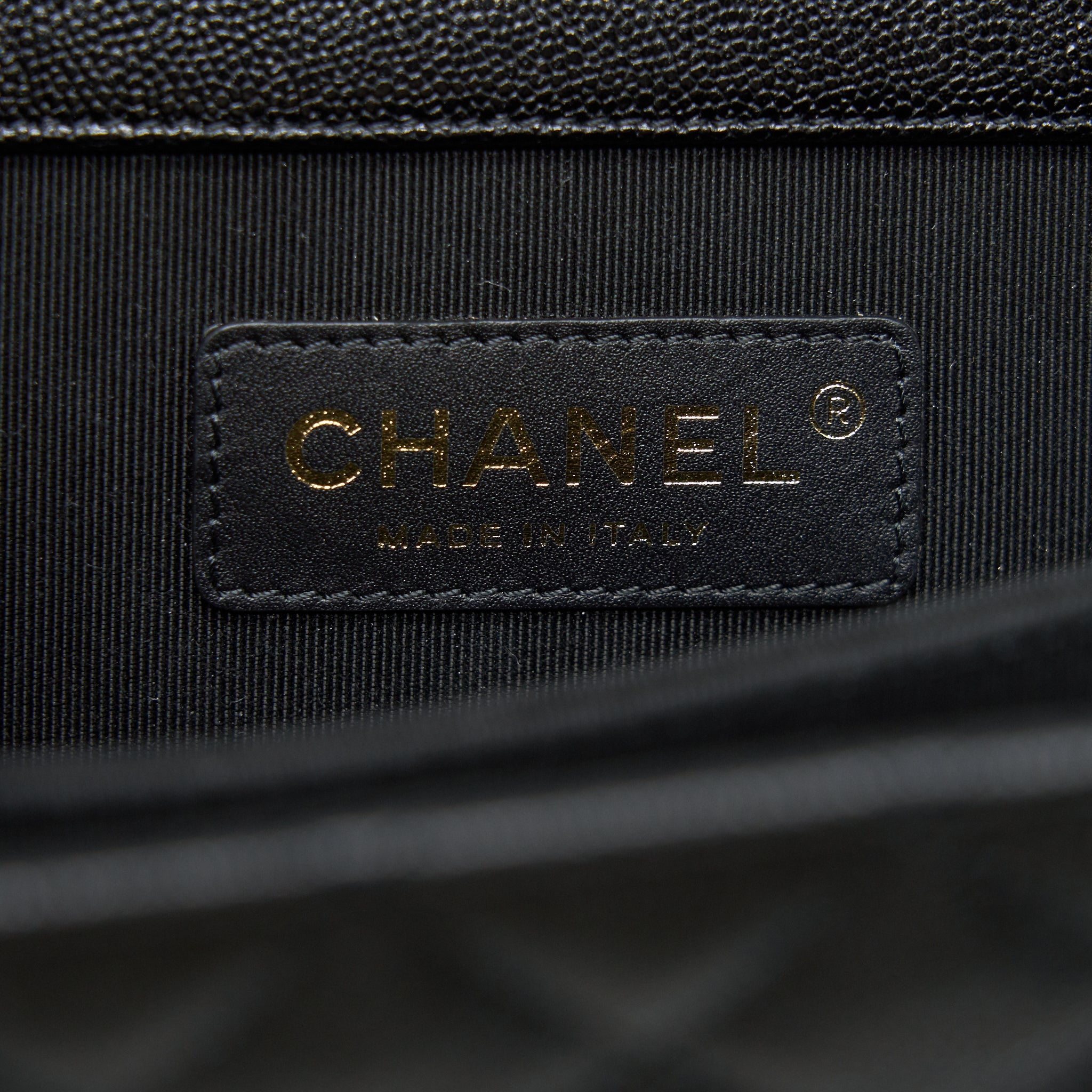 CHANEL VERTICAL BOY BAG CARVIAR LARGE BLACK GHW